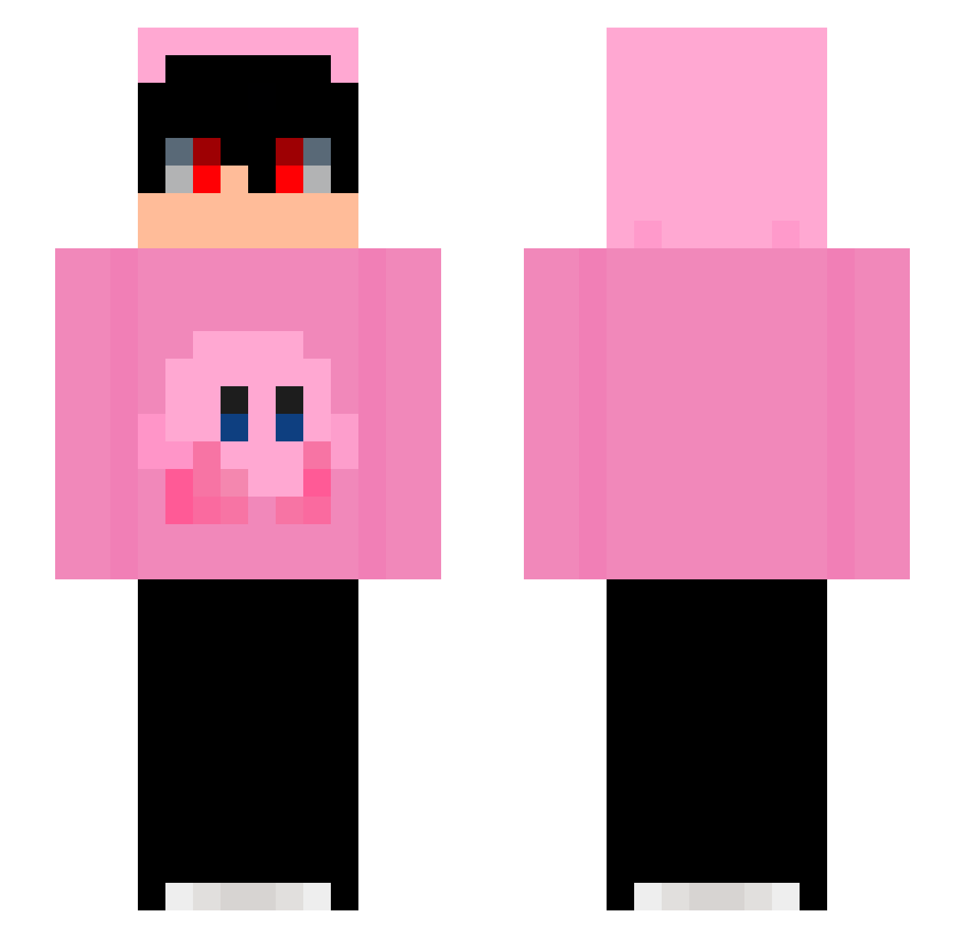 yNoMercy Minecraft skin, front and back view