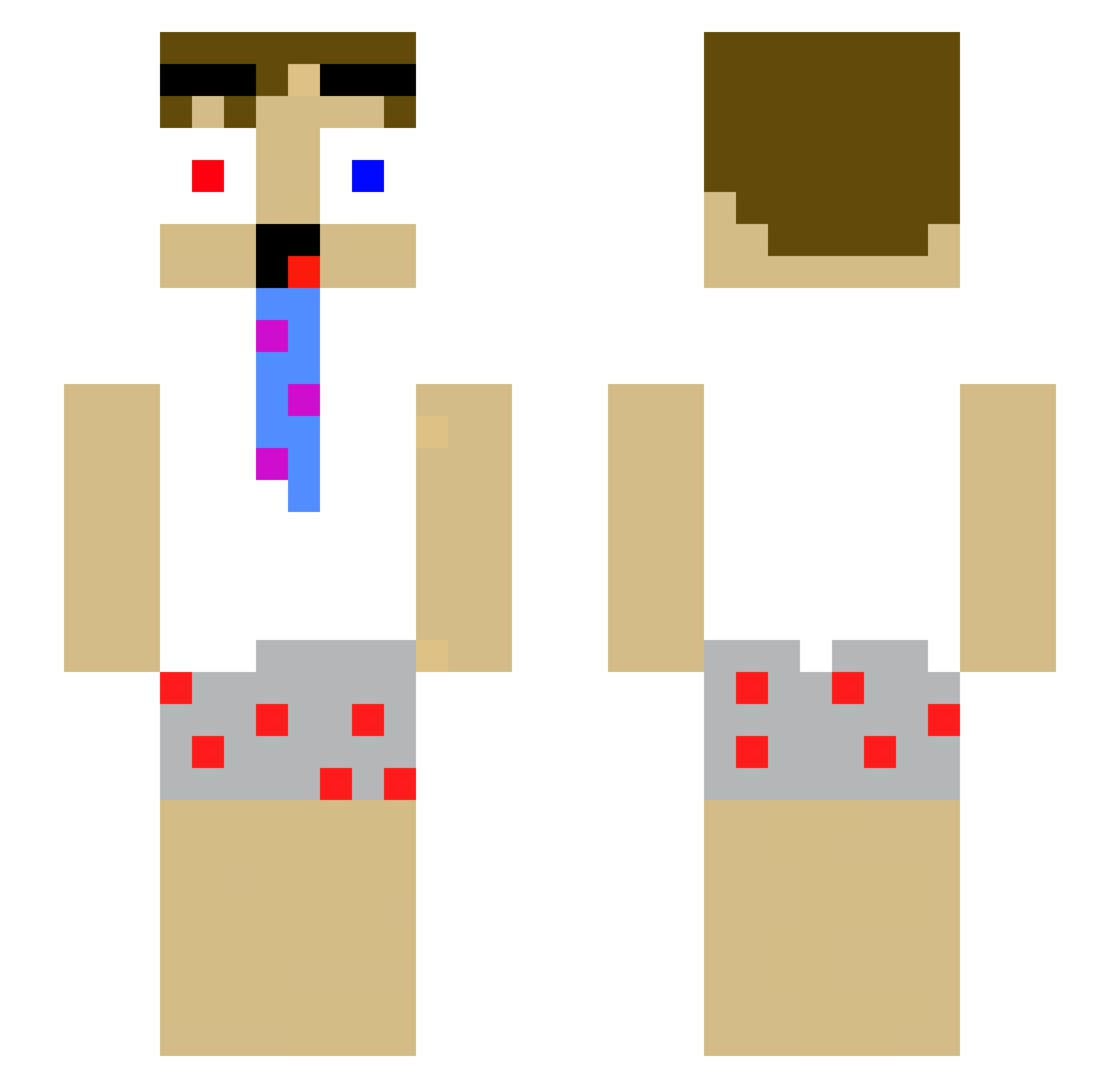 jaytheflo Minecraft skin, front and back view