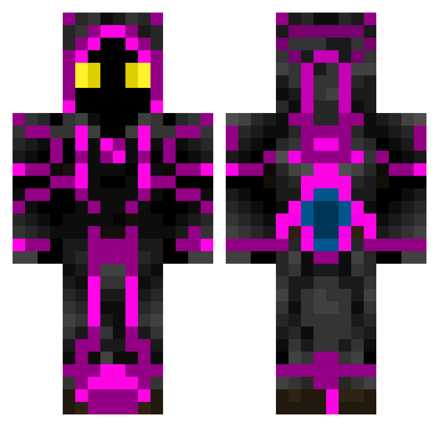 Abrahamon28 Minecraft skin, front and back view