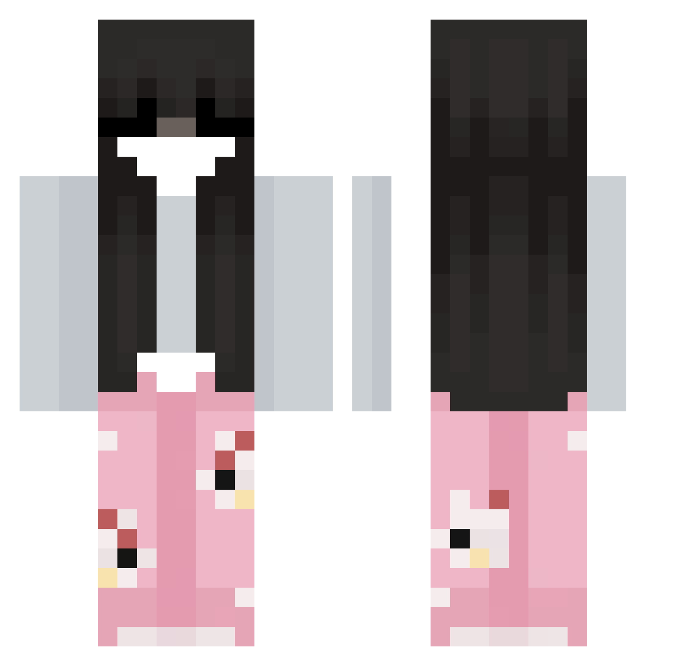 Mininerolfle Minecraft skin, front and back view