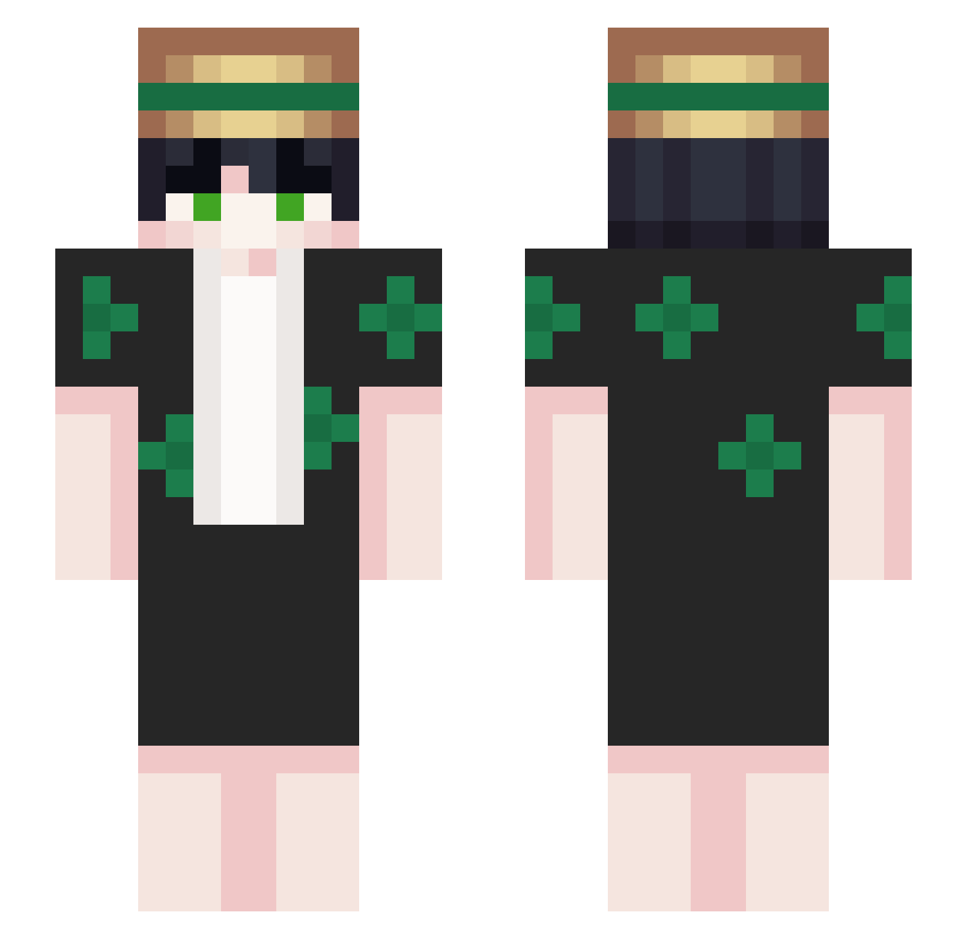 Jacketis Minecraft skin, front and back view