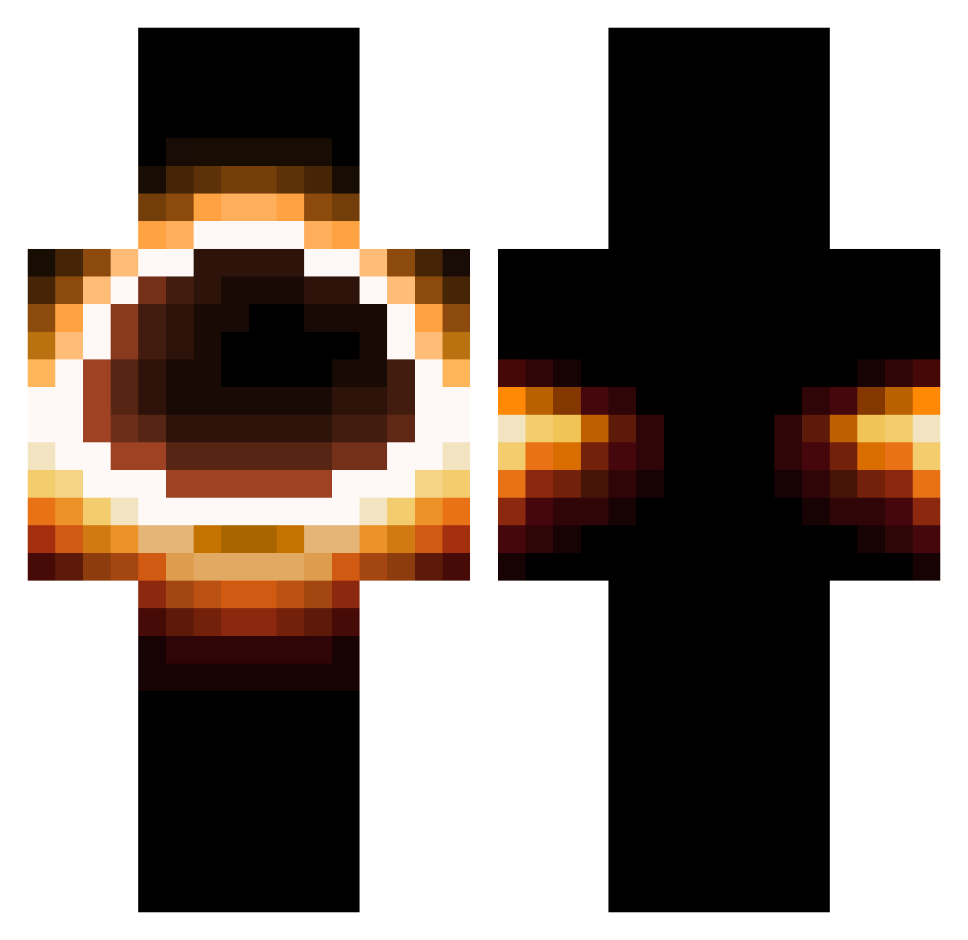 sake2 Minecraft skin, front and back view