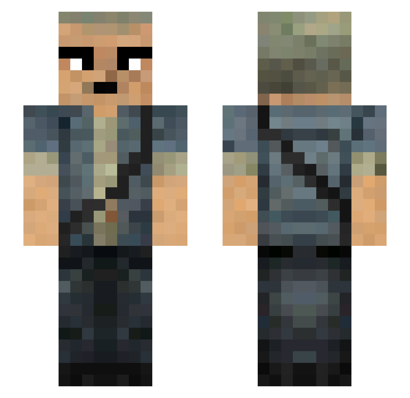 DuckyHere1234 Minecraft skin, front and back view