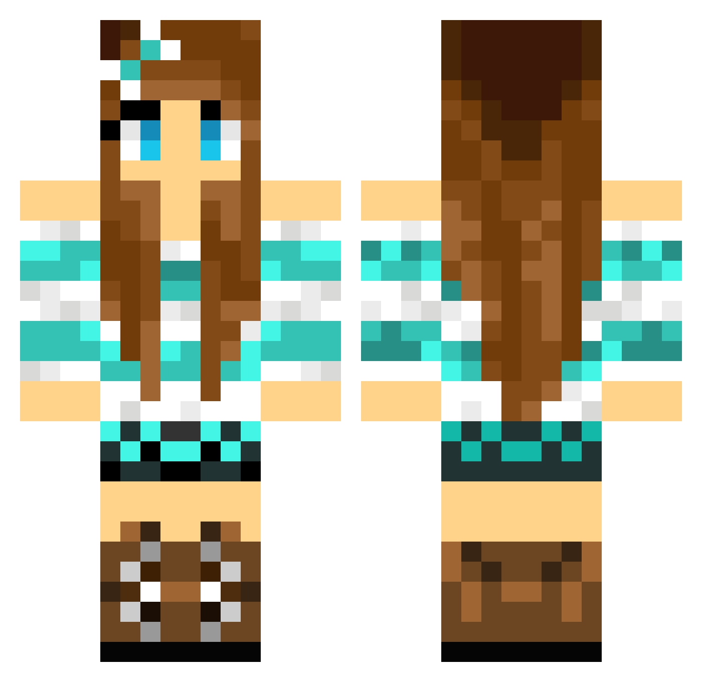 Ardea Minecraft skin, front and back view