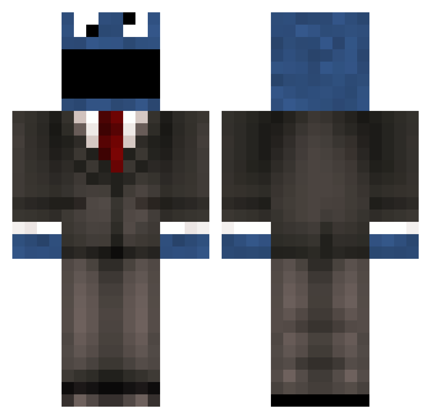 SimieSmile Minecraft skin, front and back view