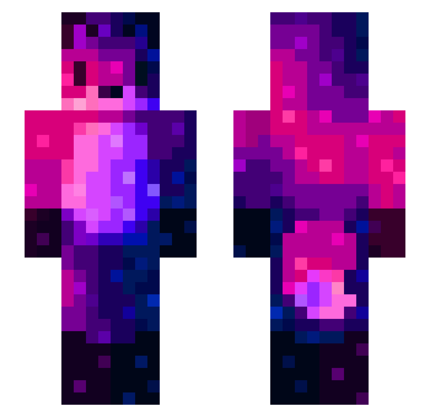 BelloVulpe Minecraft skin, front and back view