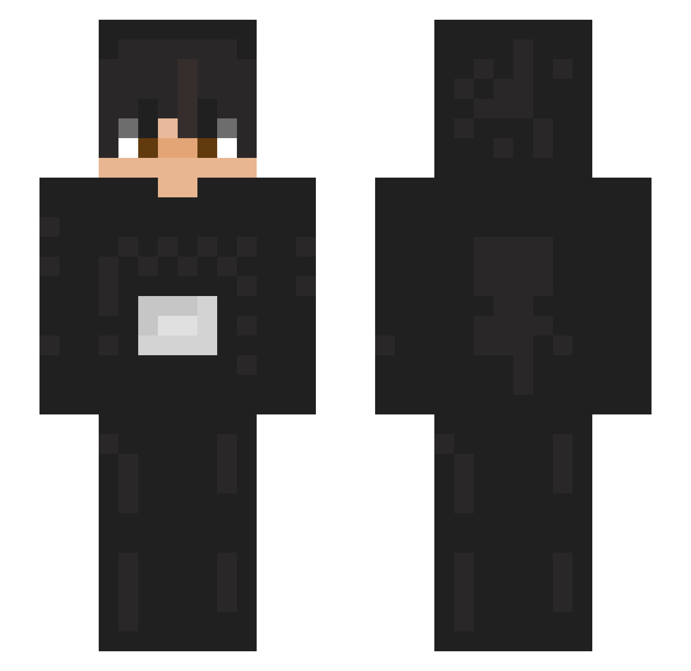 Dissymmetry Minecraft skin, front and back view