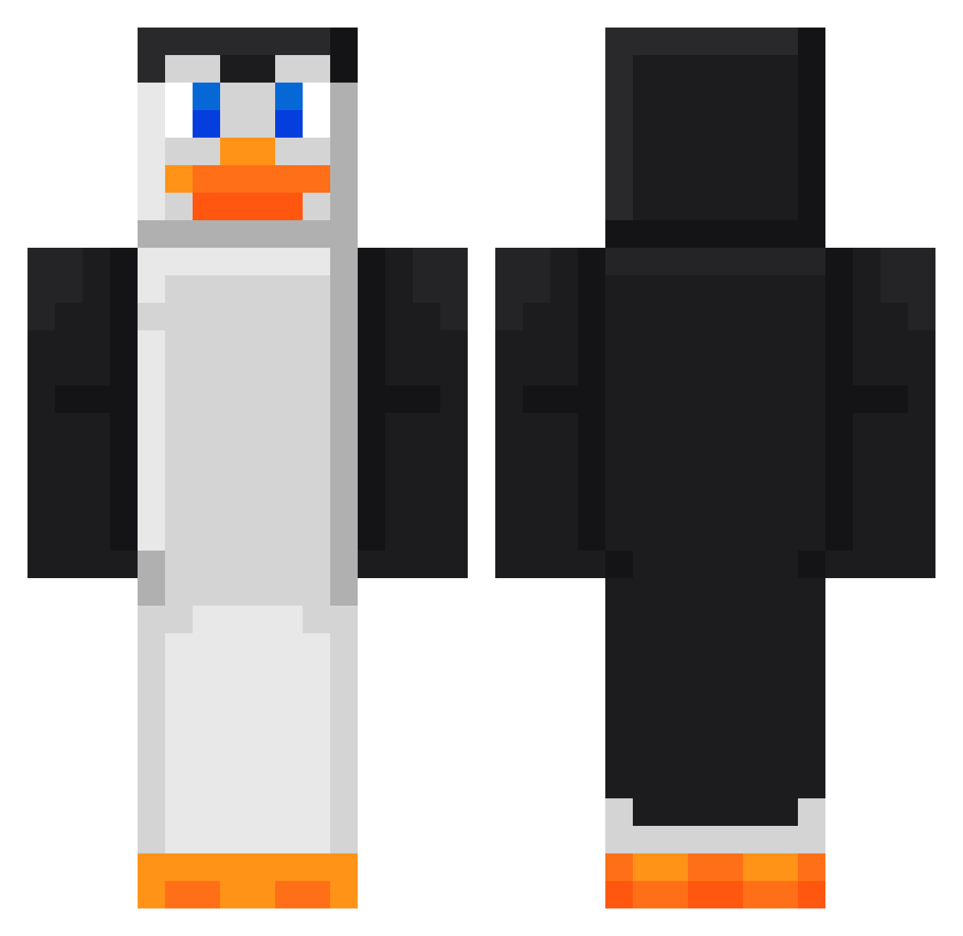 Kpten Minecraft skin, front and back view