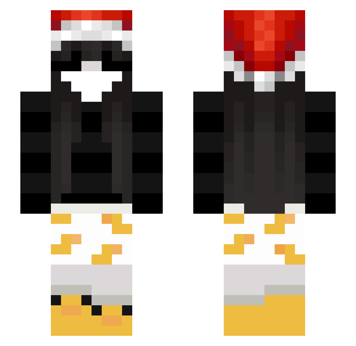 daviddobrik Minecraft skin, front and back view