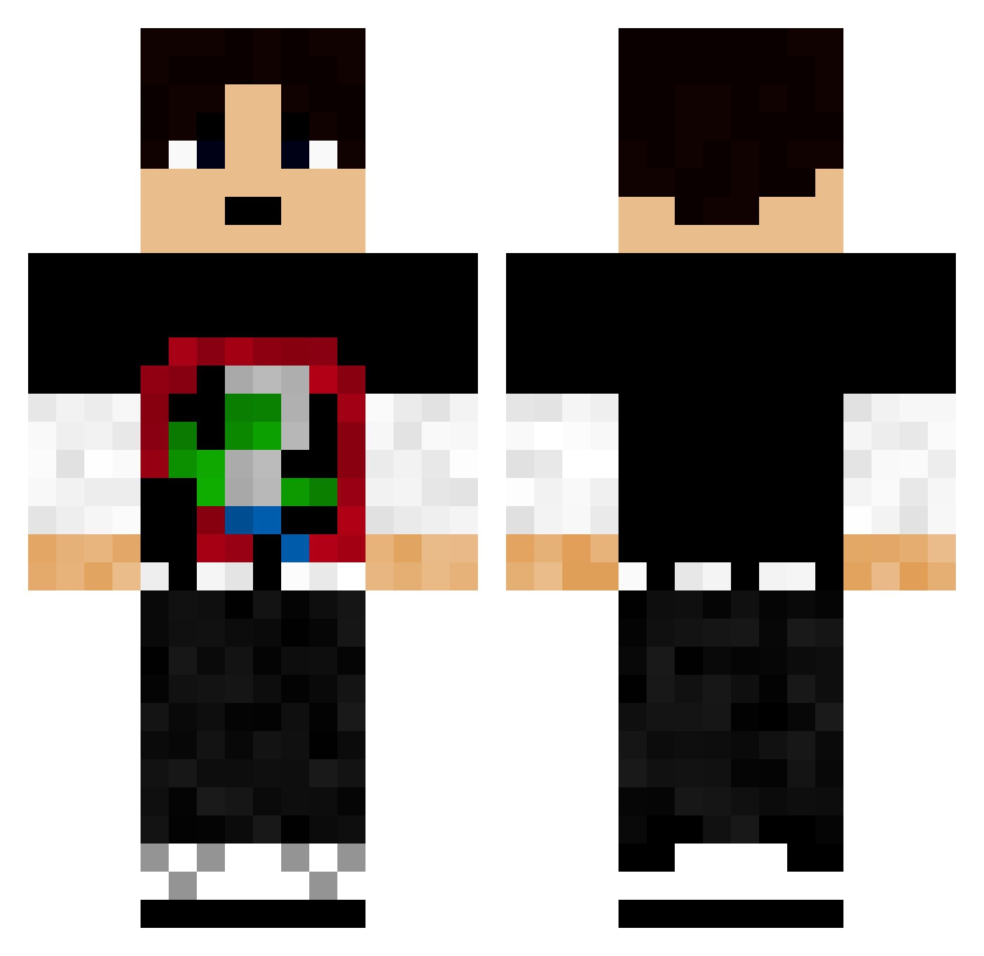 Destruction_Aga Minecraft skin, front and back view