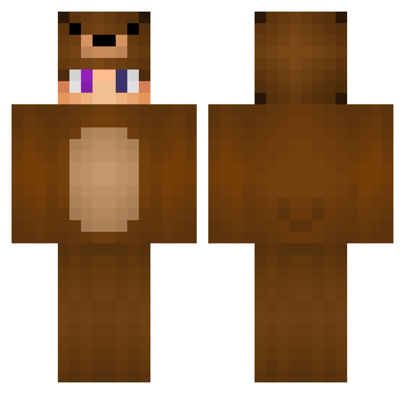 Rhyvax Minecraft skin, front and back view