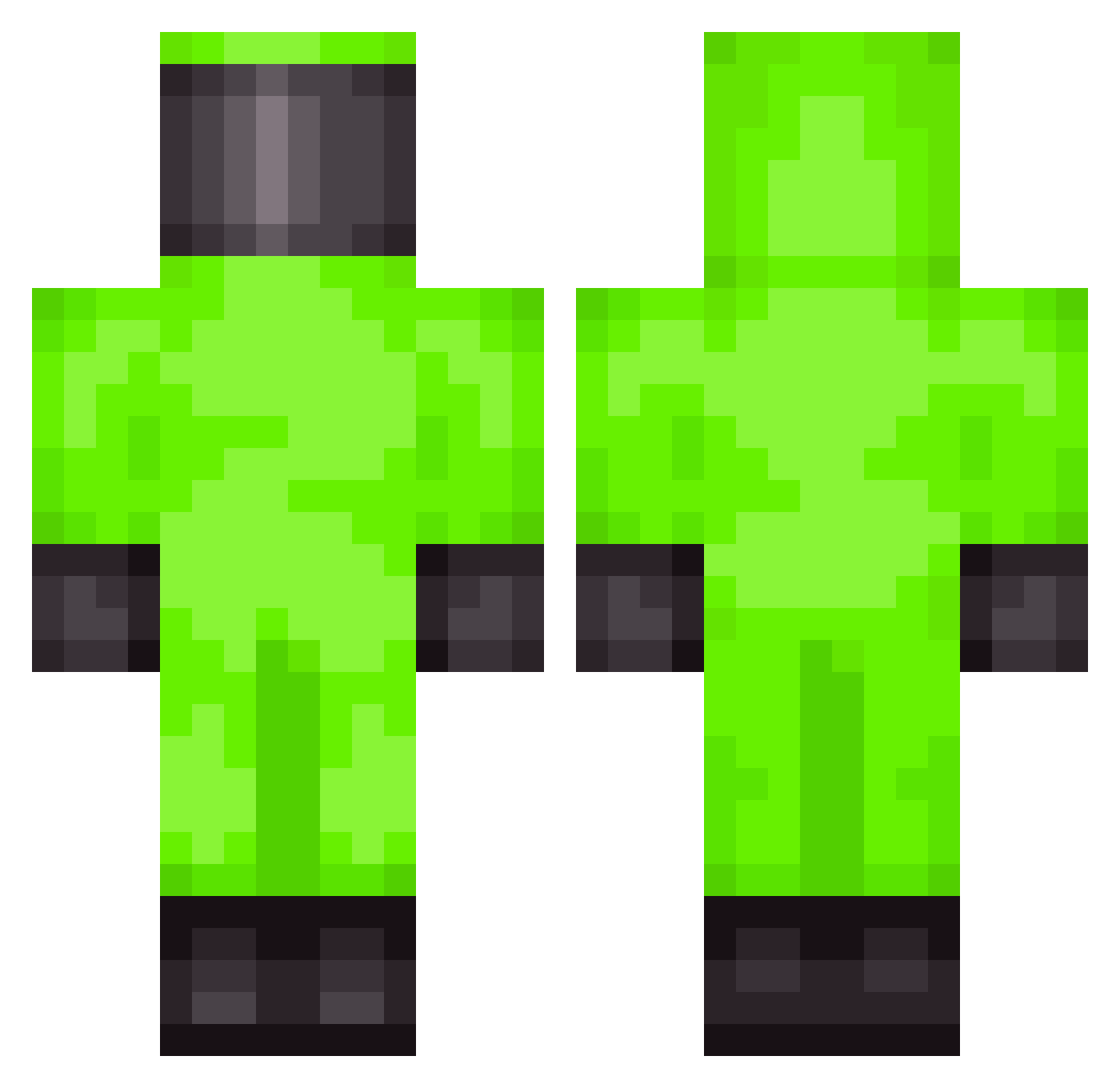 Zenot Minecraft skin, front and back view
