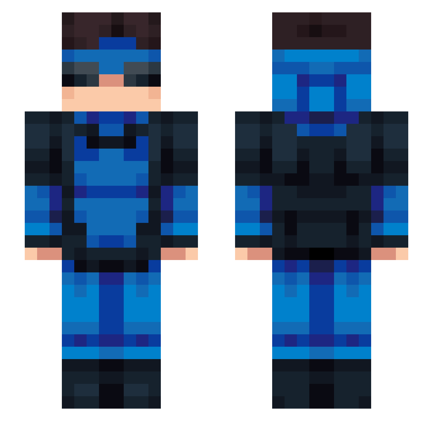 Graph_Paper14 Minecraft skin, front and back view