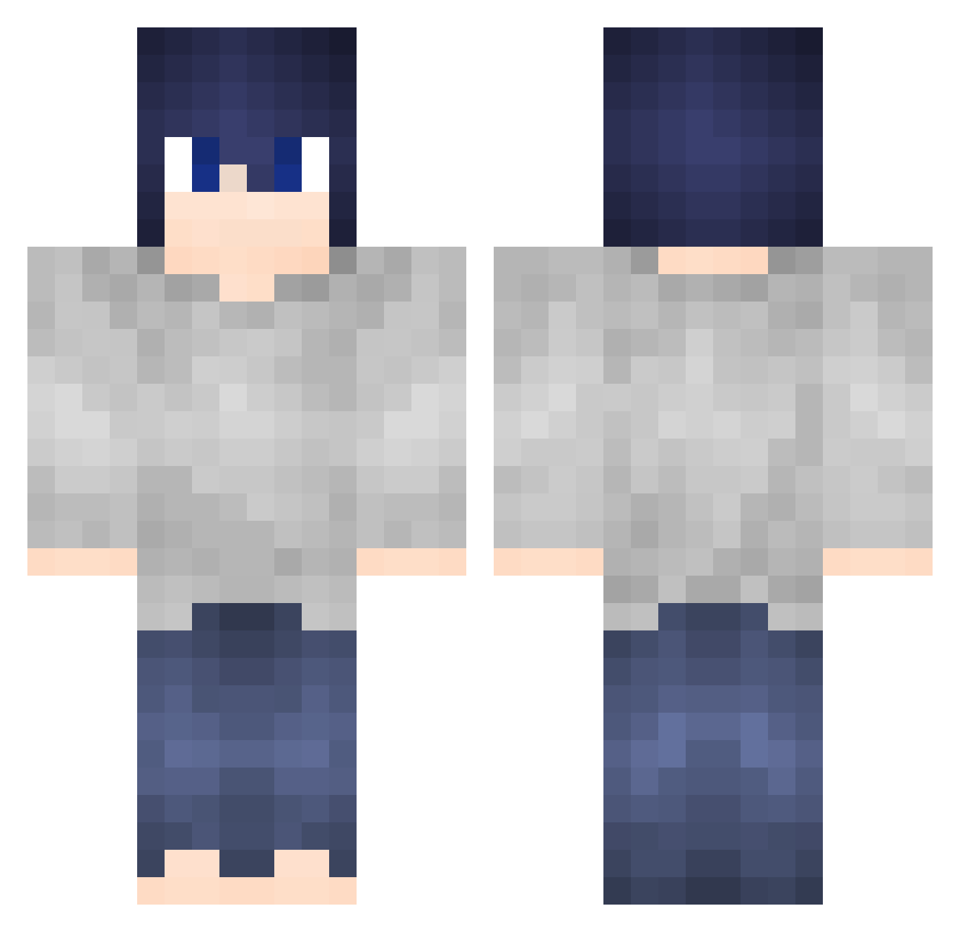 Yeet Minecraft skin, front and back view