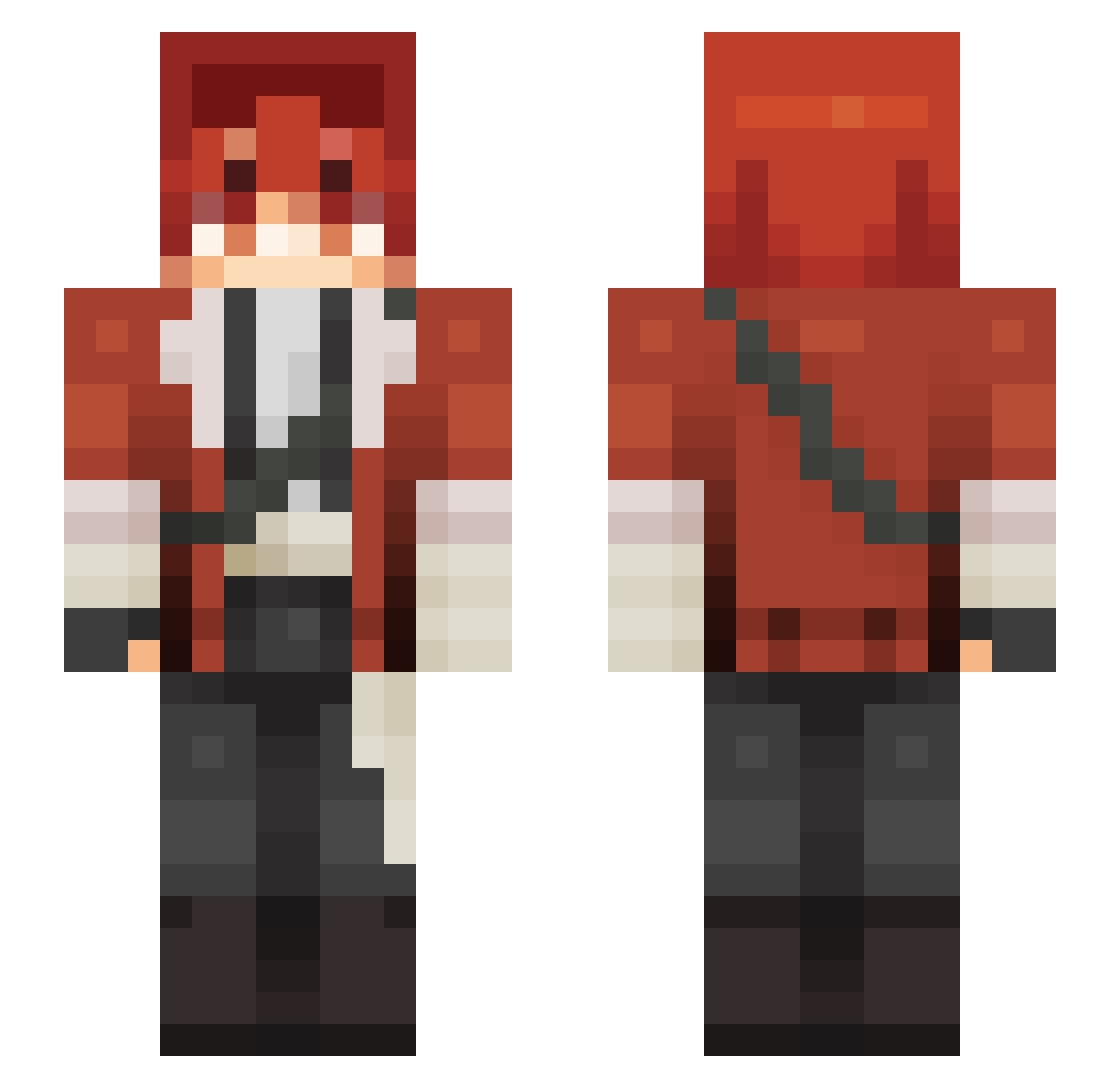 Shutarku Minecraft skin, front and back view