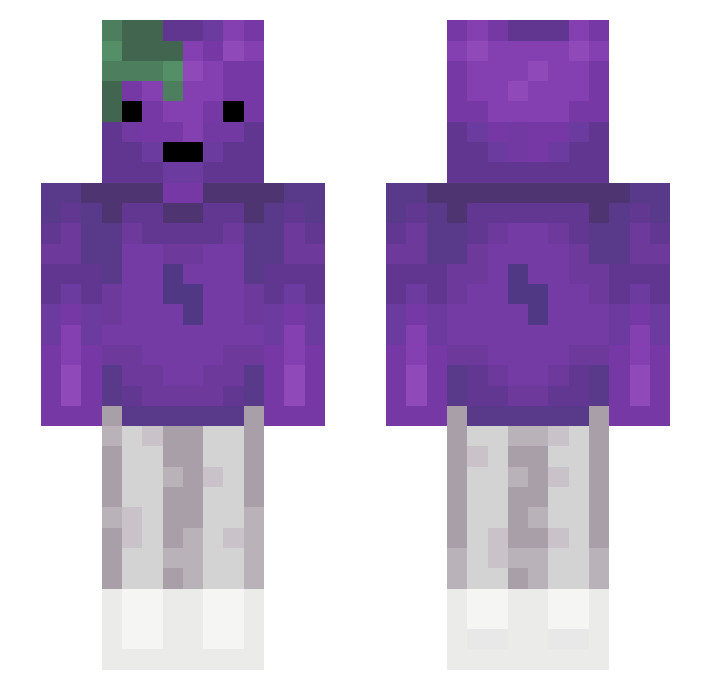 NNosa Minecraft skin, front and back view