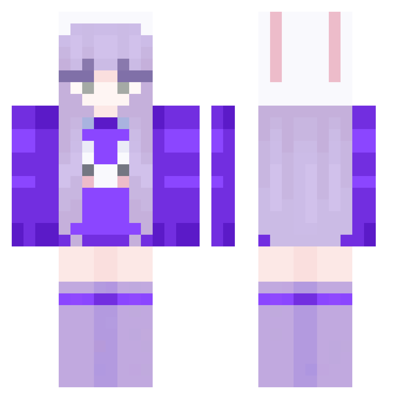SoarSen Minecraft skin, front and back view
