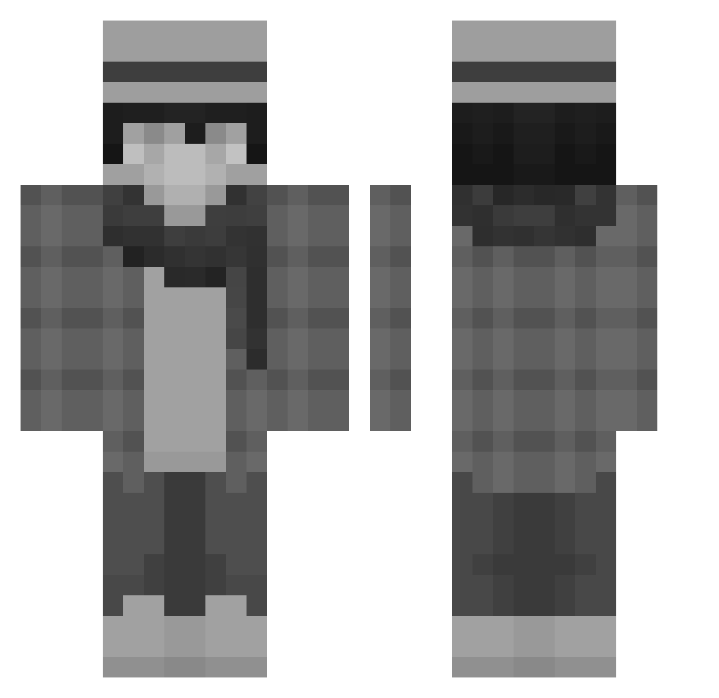 WaDE102 Minecraft skin, front and back view
