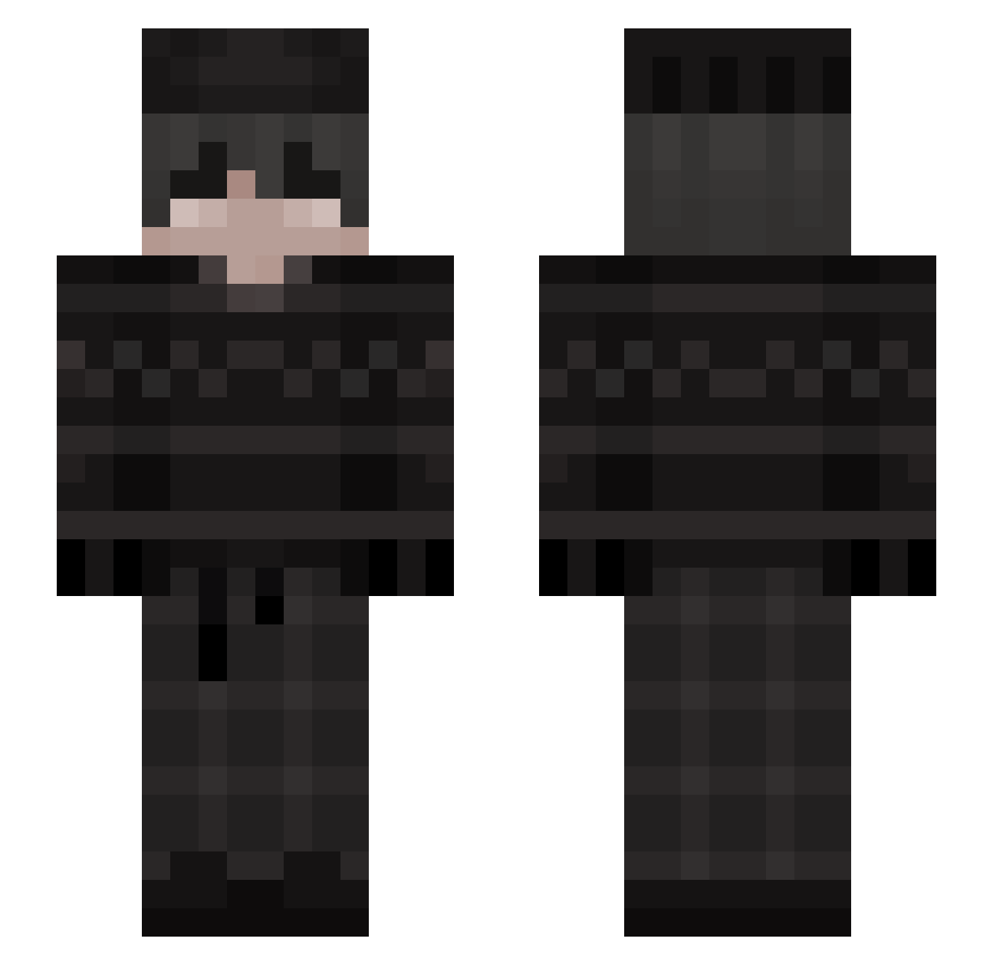 SunnyAx Minecraft skin, front and back view