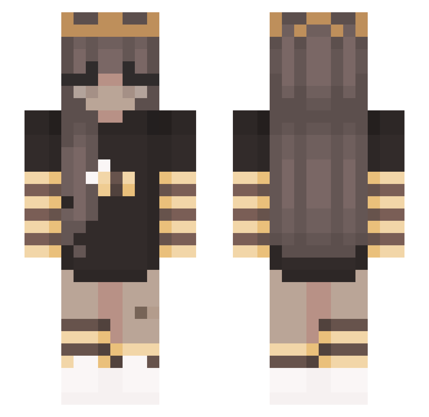 ZERO_Hikari_ Minecraft skin, front and back view