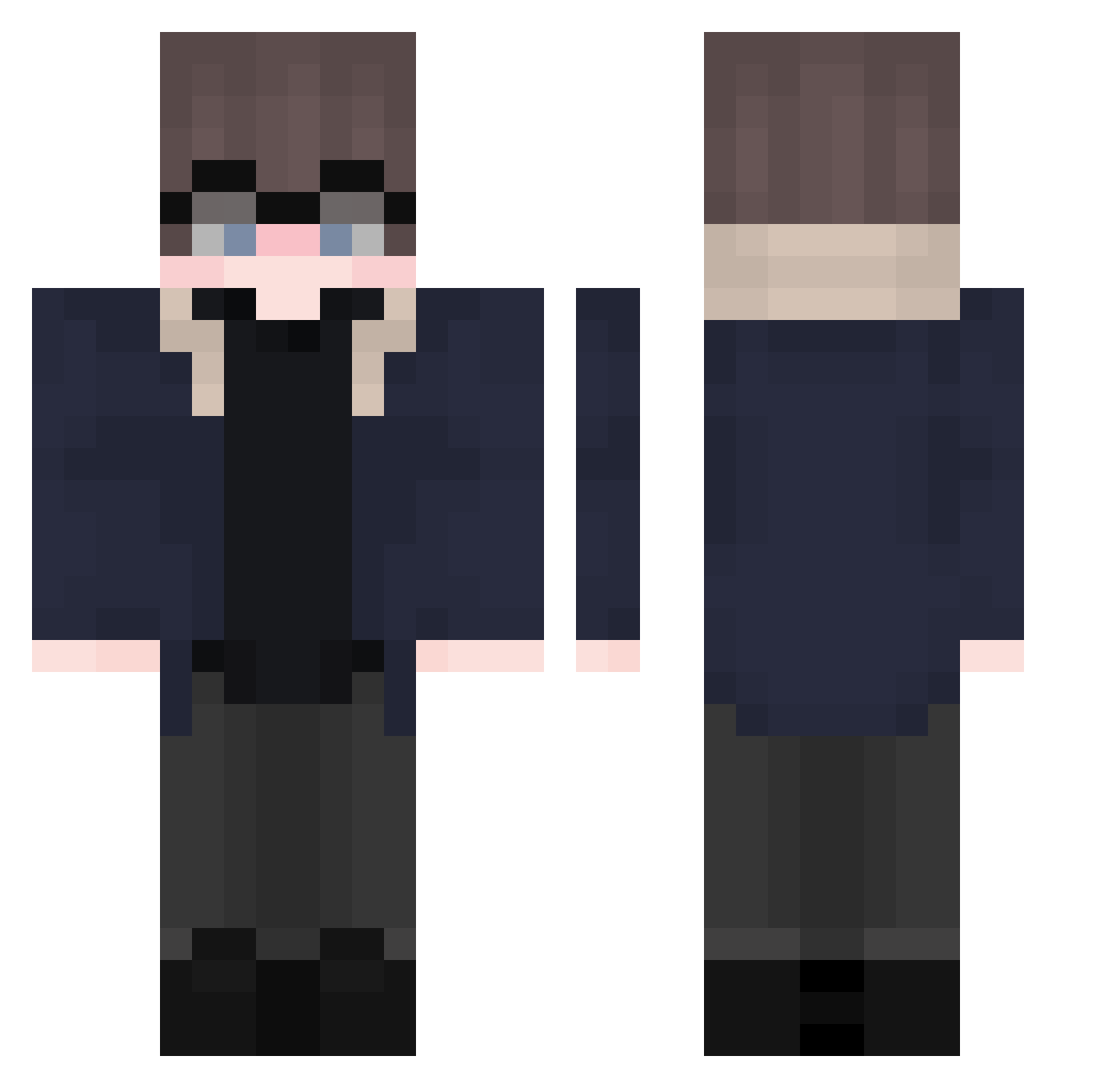 ppww Minecraft skin, front and back view