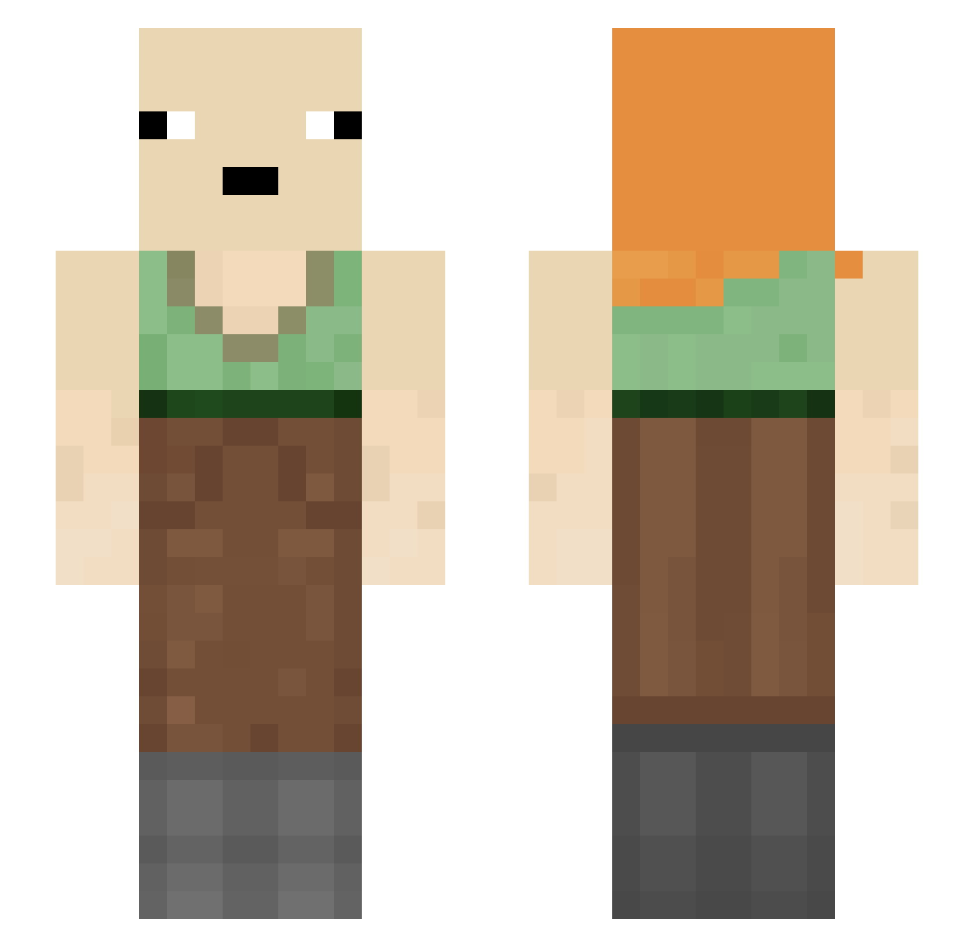 Tyrannize Minecraft skin, front and back view
