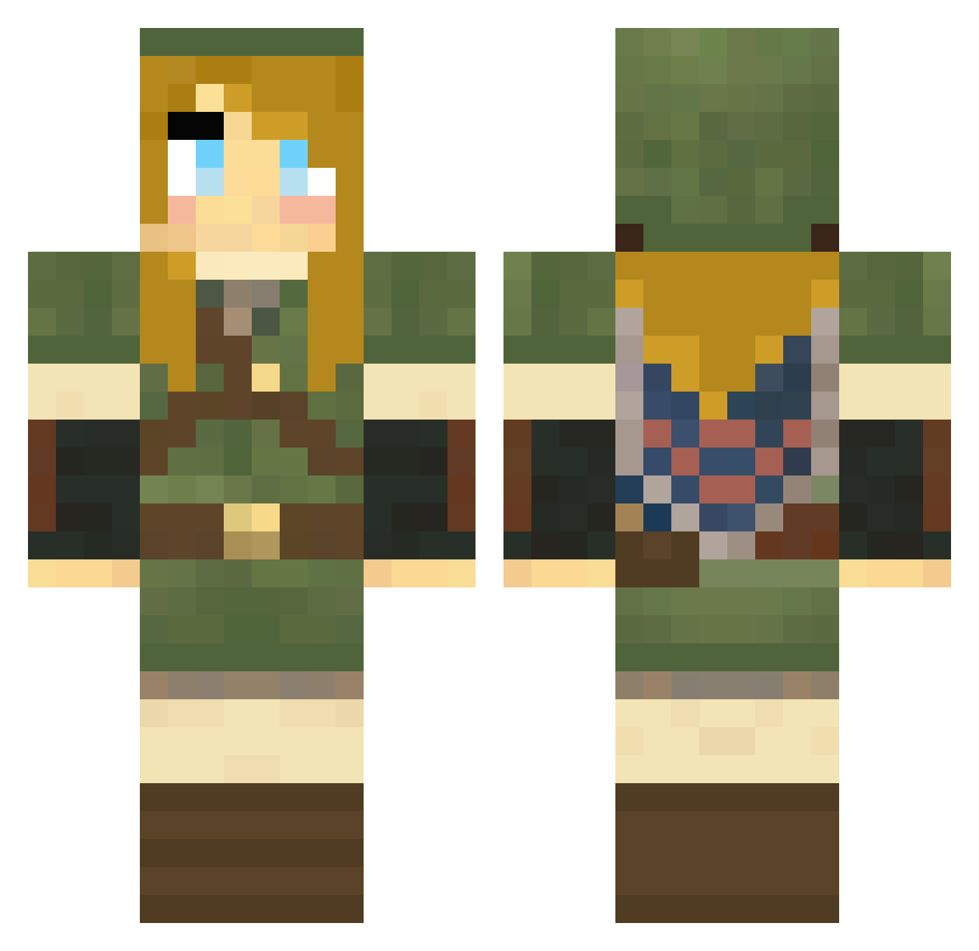 Cassondra Minecraft skin, front and back view