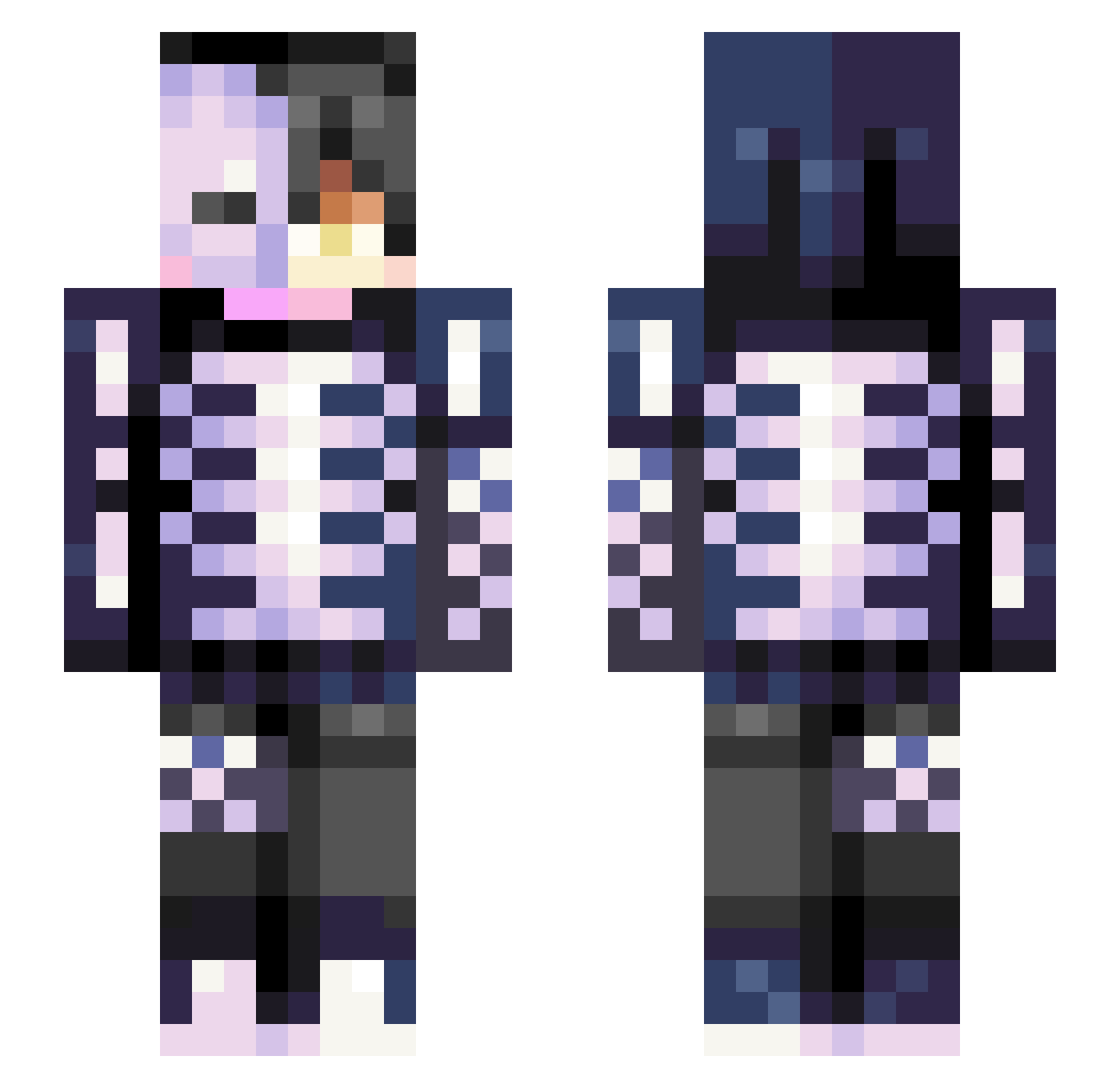 sexbob Minecraft skin, front and back view