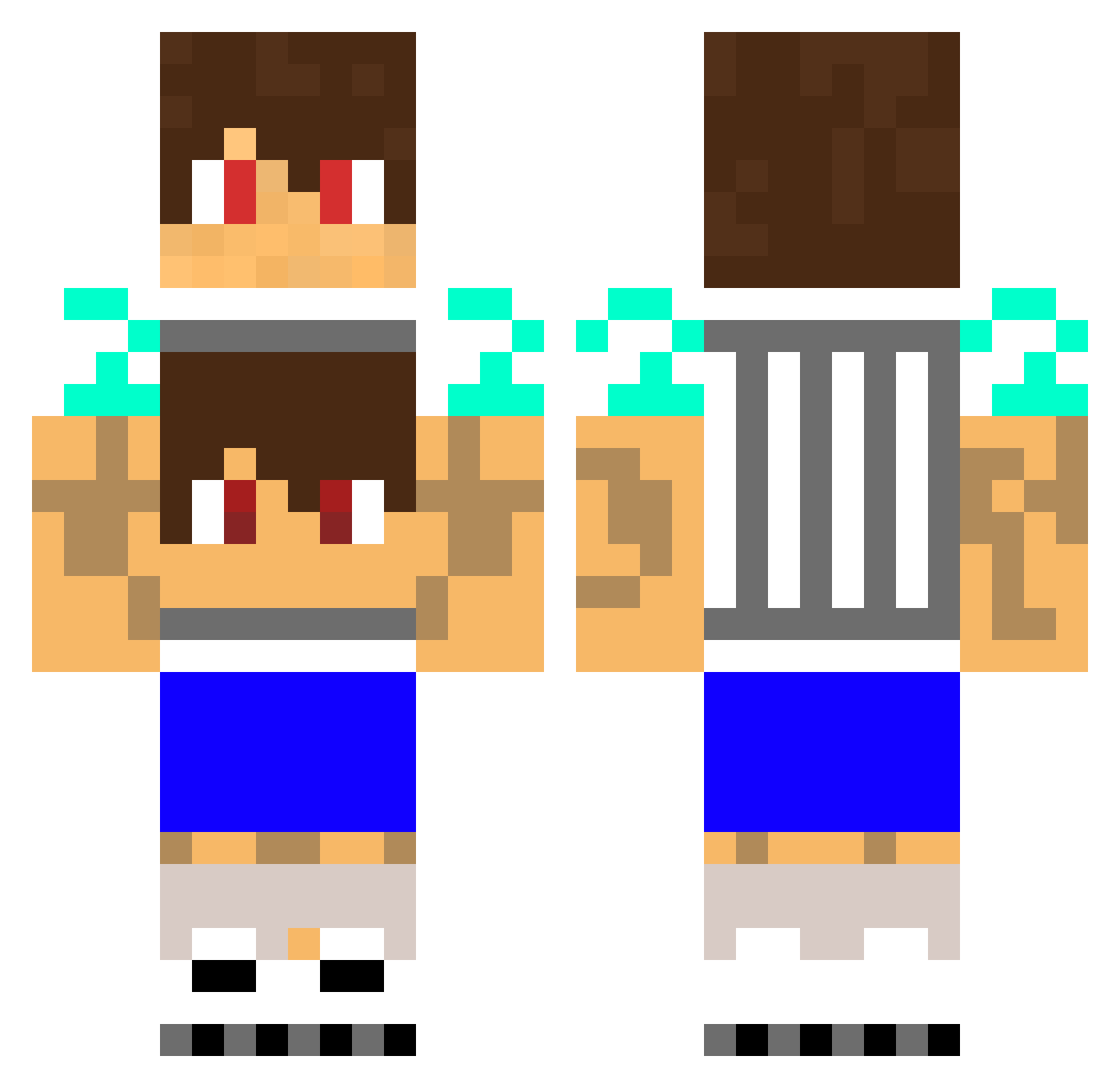 TKcreeper17 Minecraft skin, front and back view