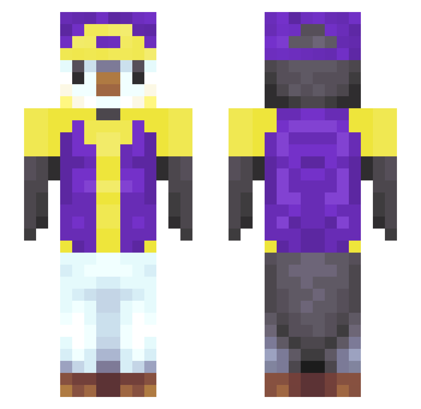 VerroPlays Minecraft skin, front and back view
