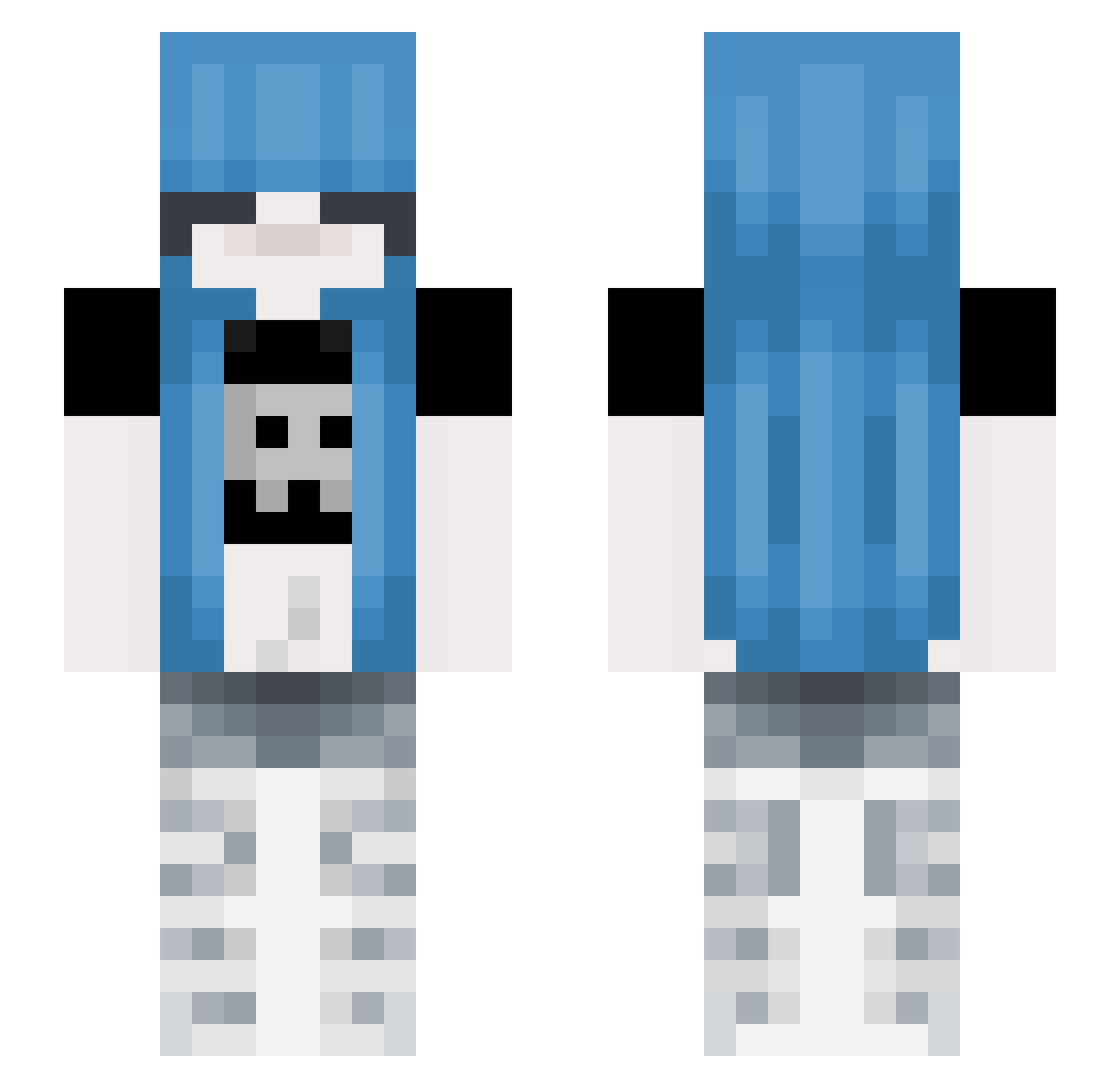 Jullaops Minecraft skin, front and back view
