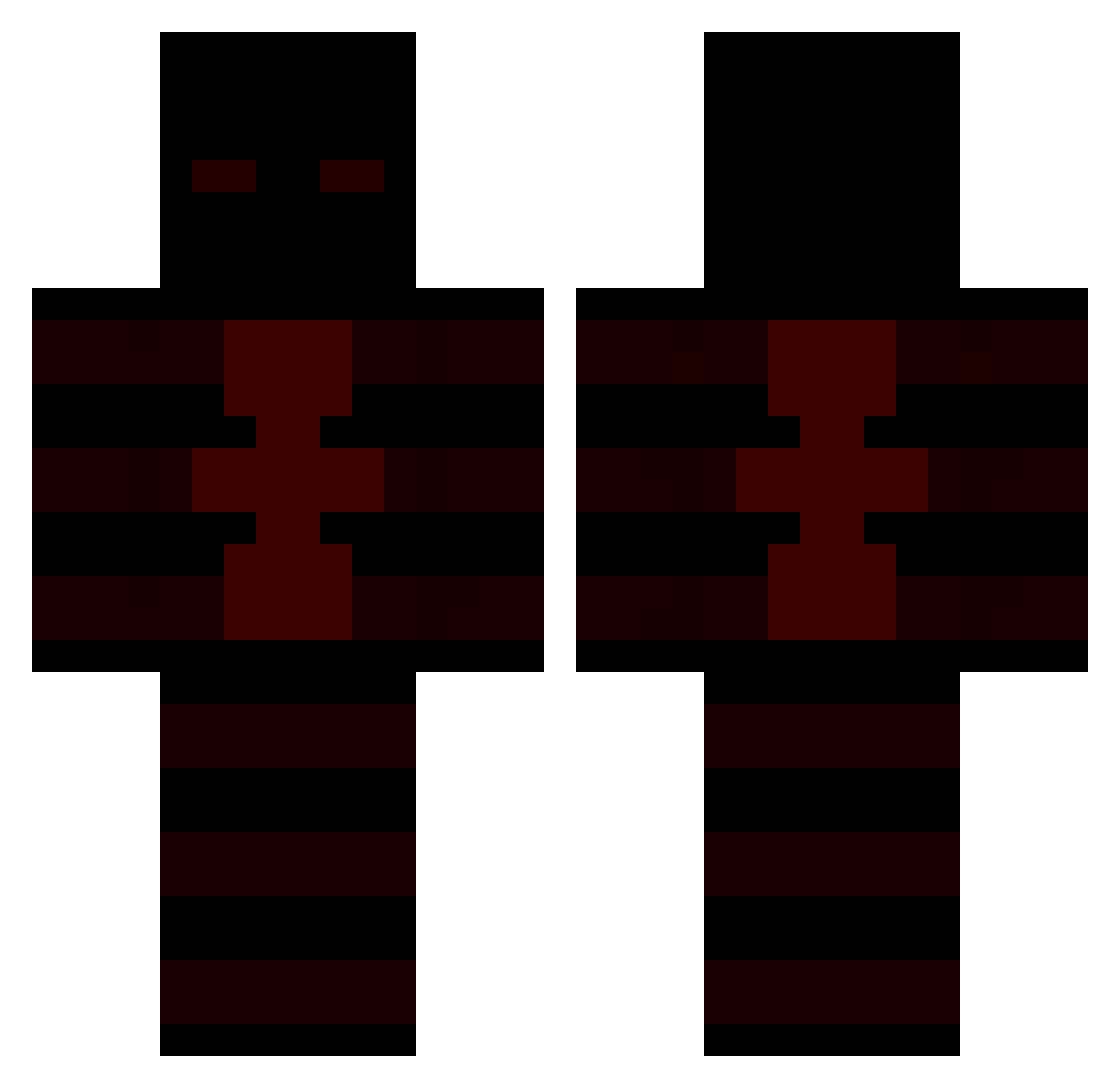 qrro Minecraft skin, front and back view