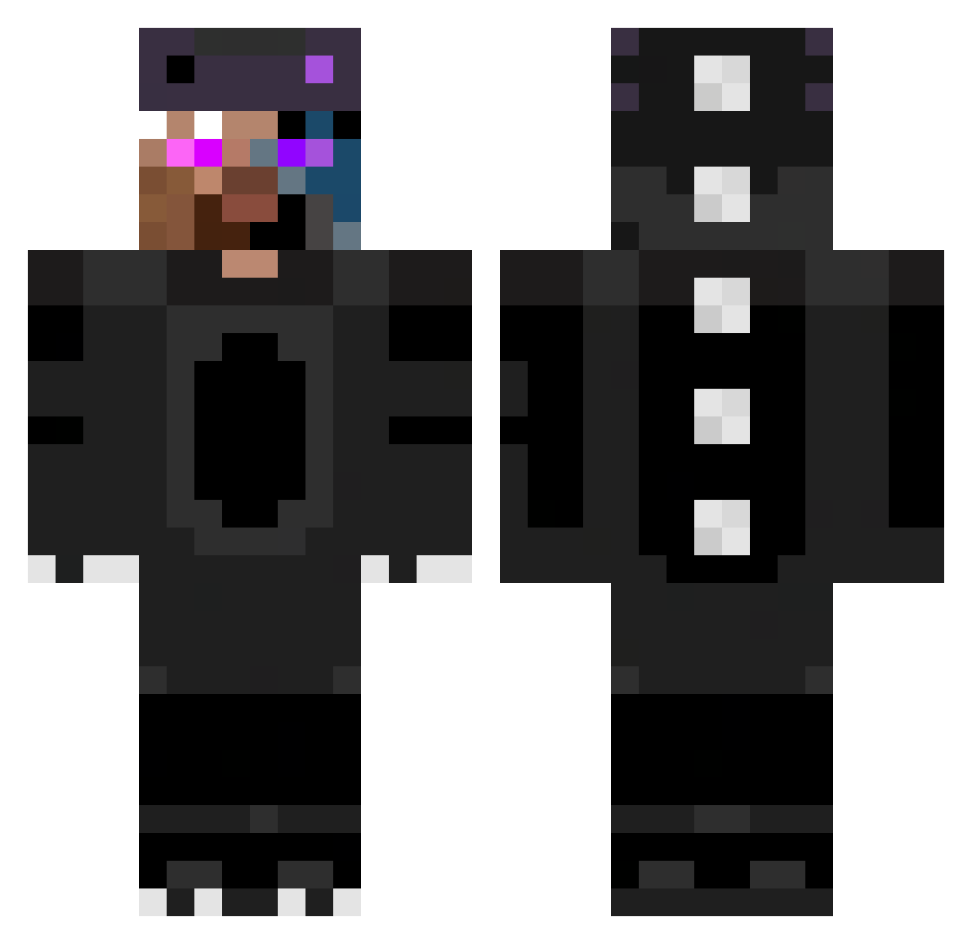 SrManiacz Minecraft skin, front and back view