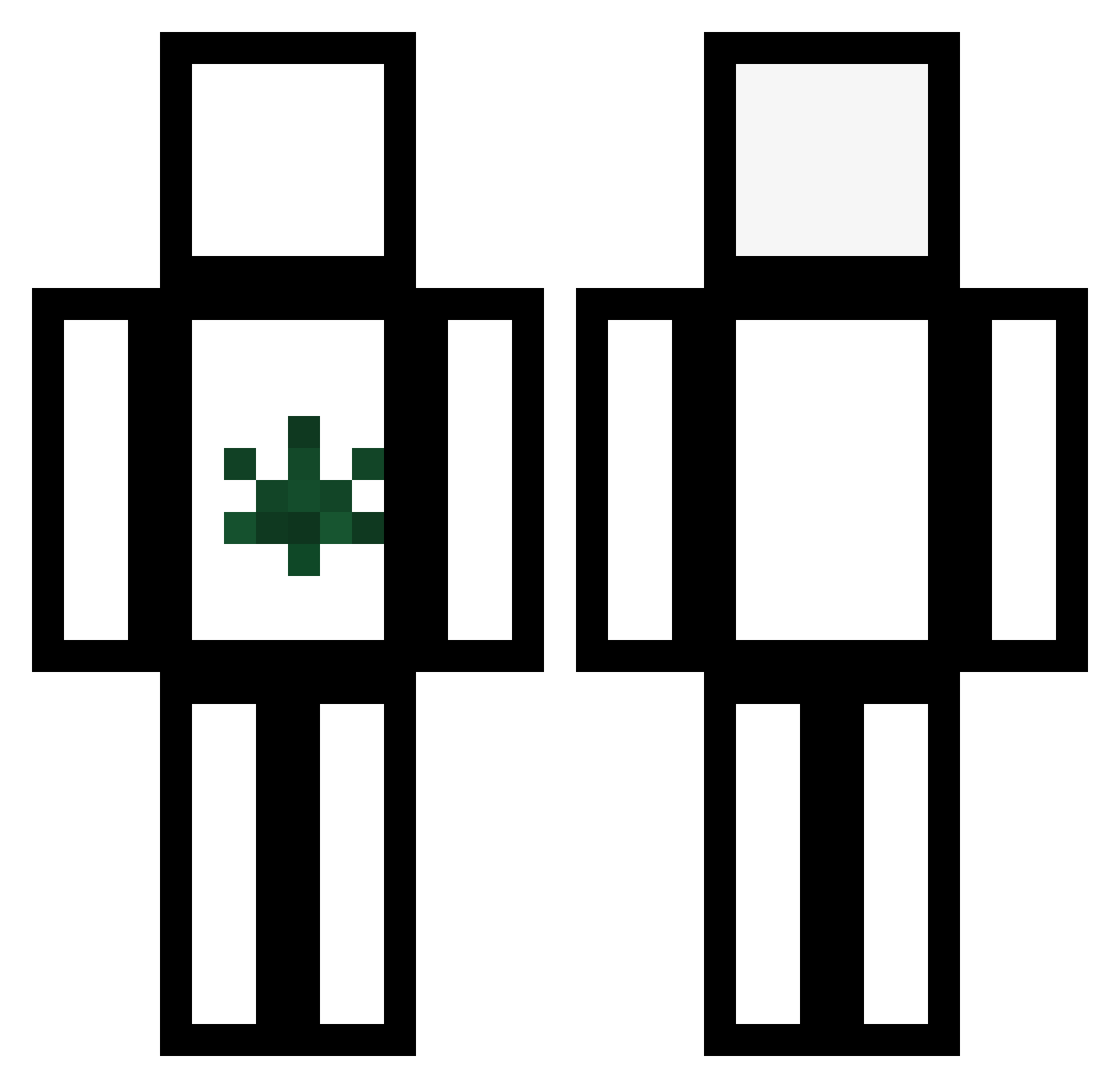 Pyrcrow Minecraft skin, front and back view
