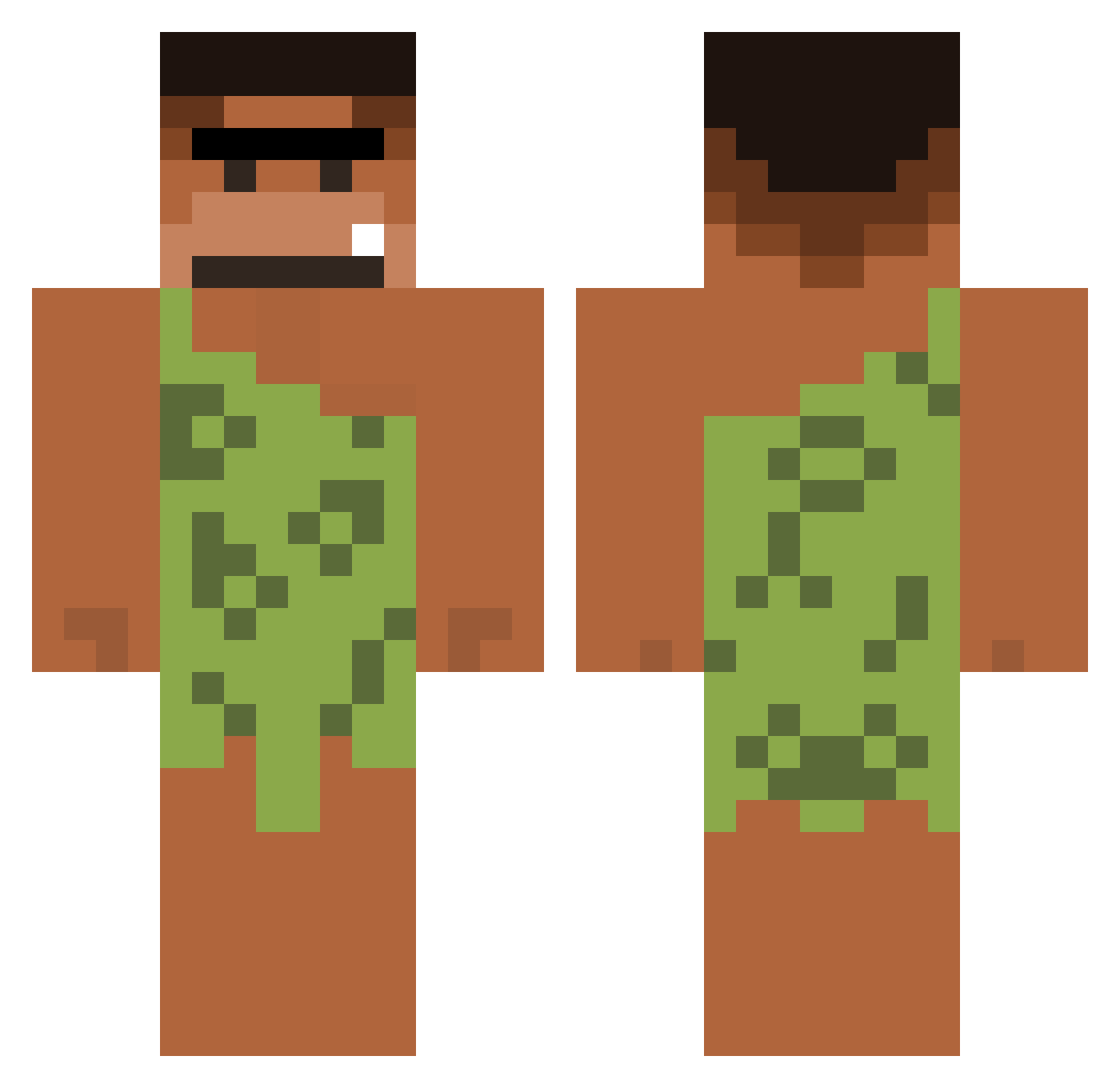 bogux Minecraft skin, front and back view