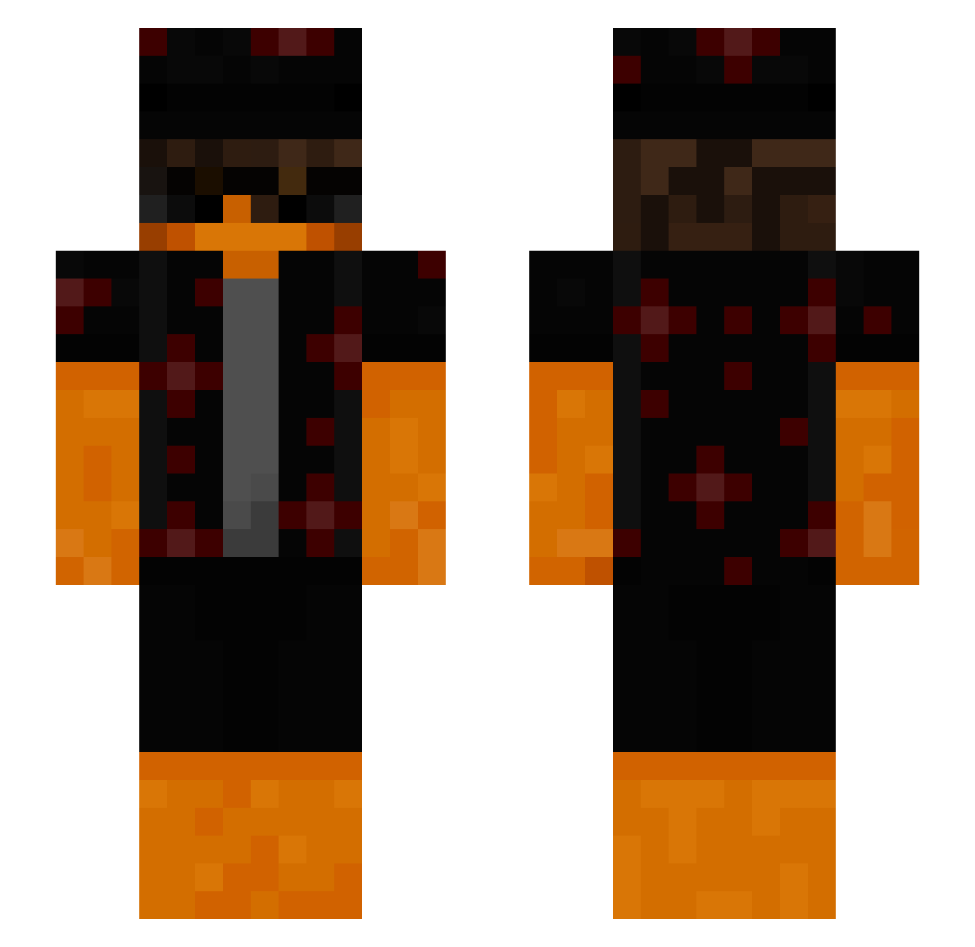 Apyh Minecraft skin, front and back view