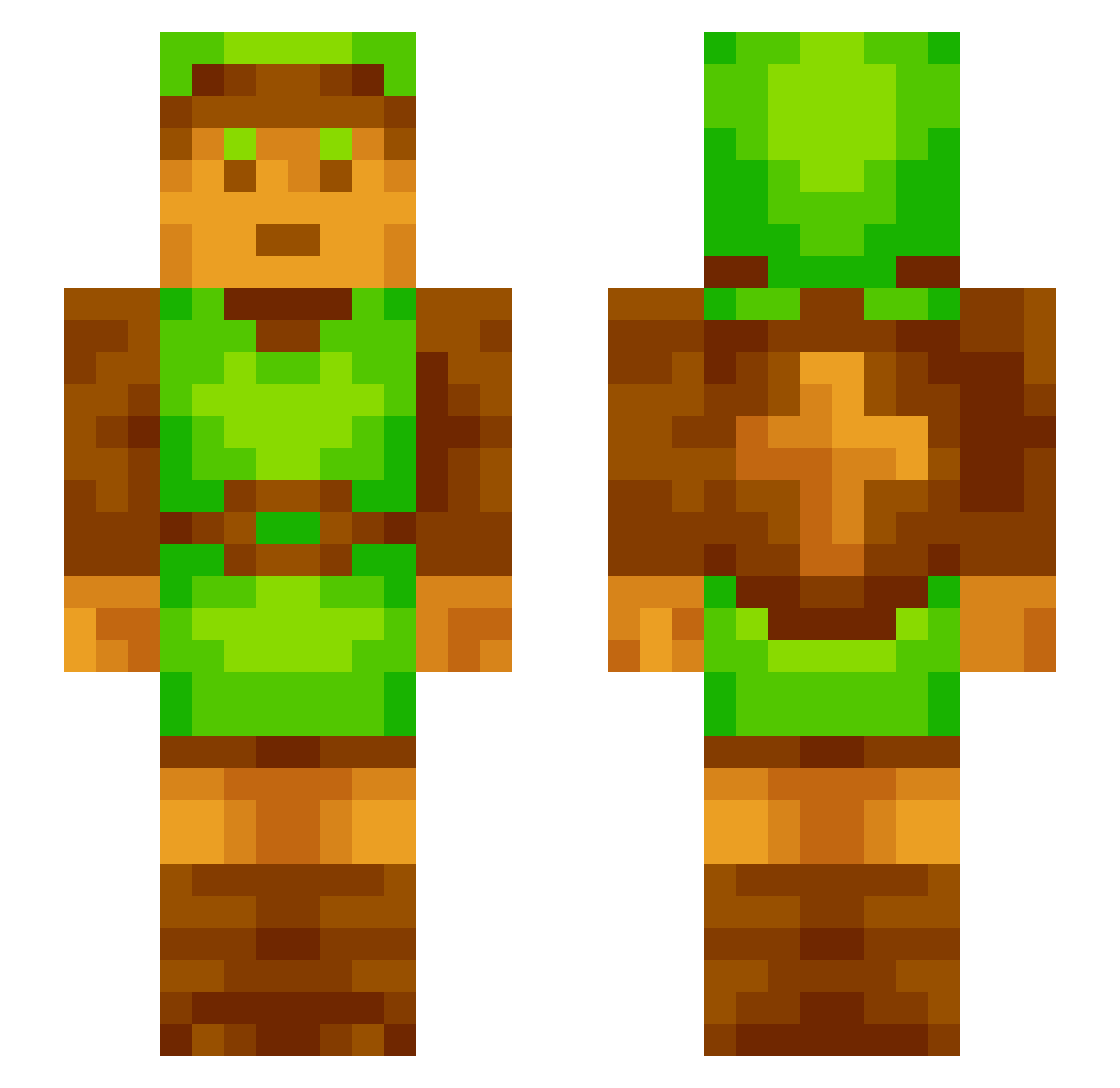 renewablefire Minecraft skin, front and back view