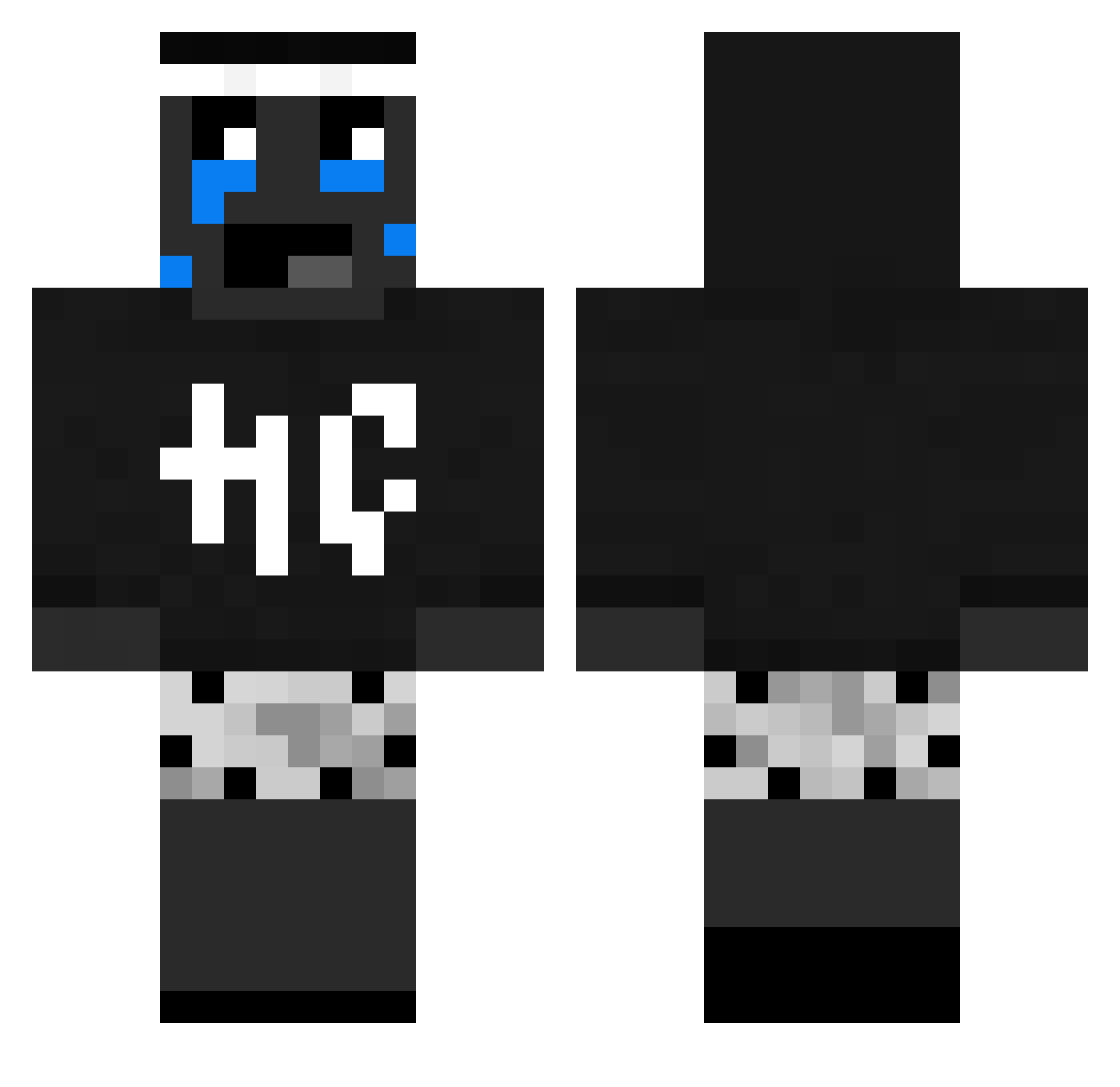 tcmzg Minecraft skin, front and back view