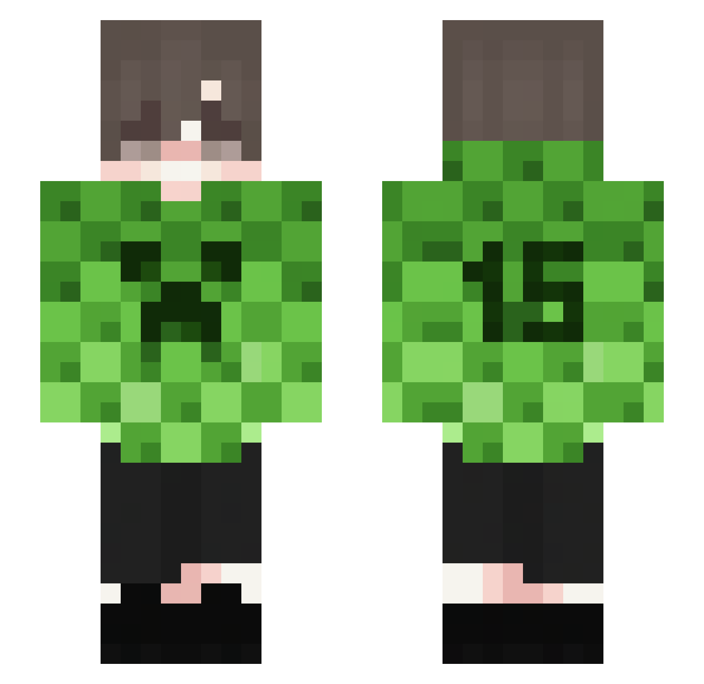 spencey15 Minecraft skin, front and back view