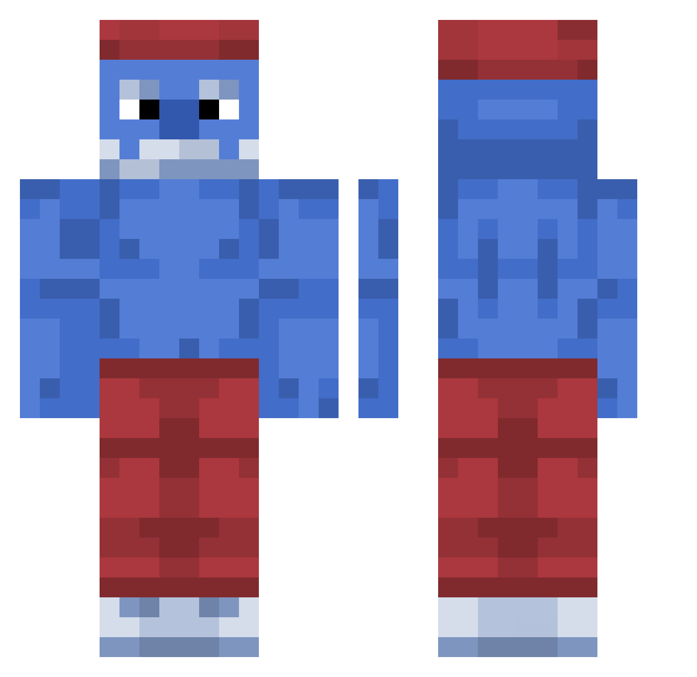 Cosimm Minecraft skin, front and back view