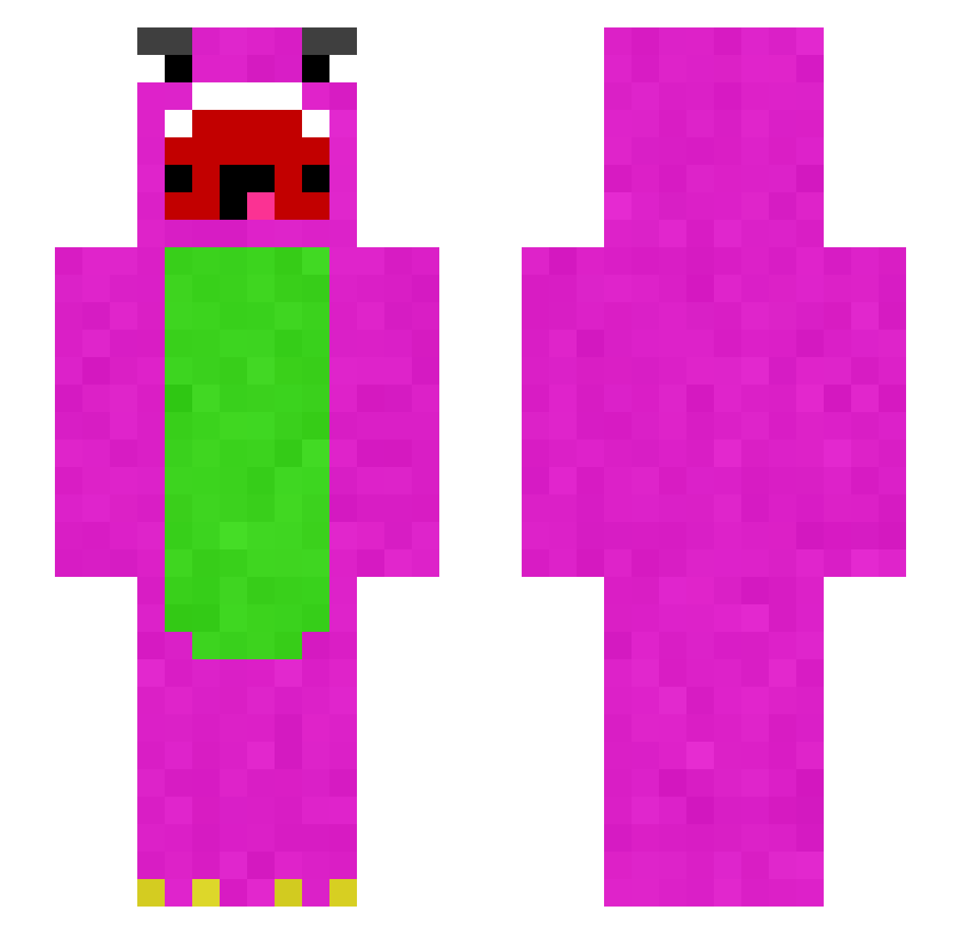 CashJumpy Minecraft skin, front and back view