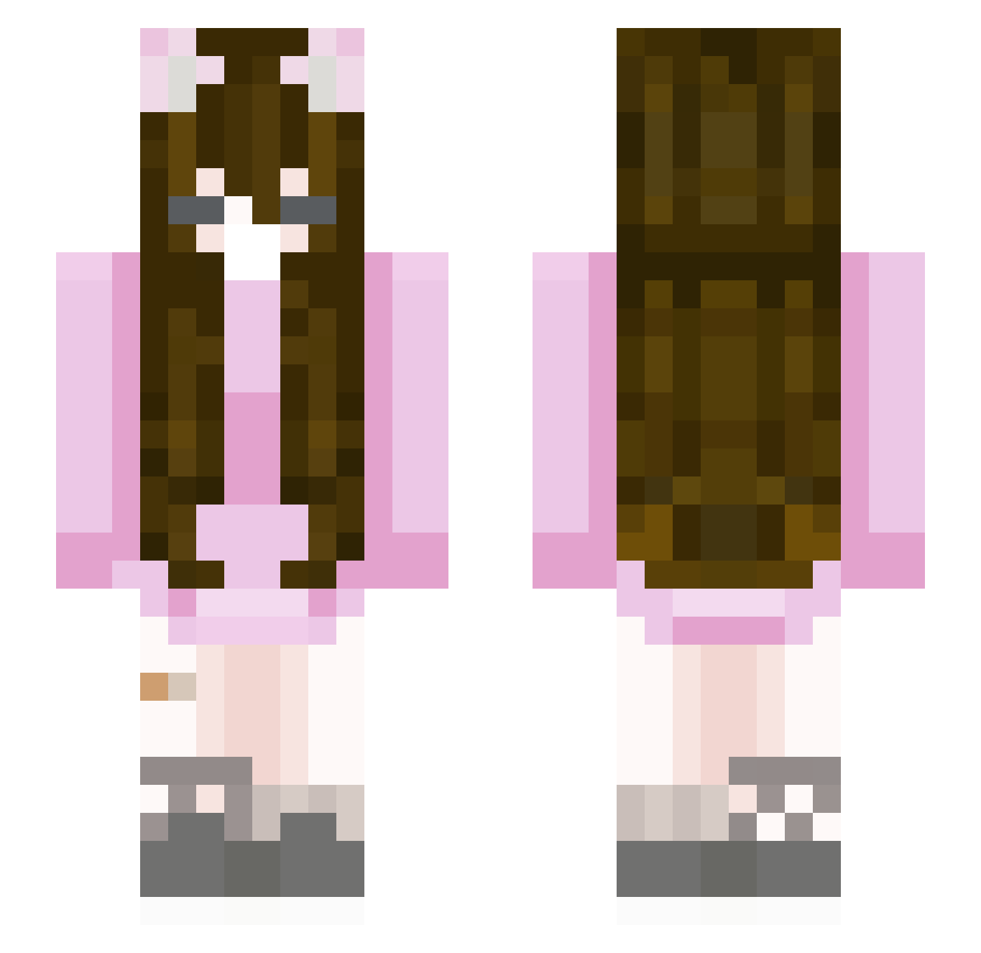 sunnyyish Minecraft skin, front and back view