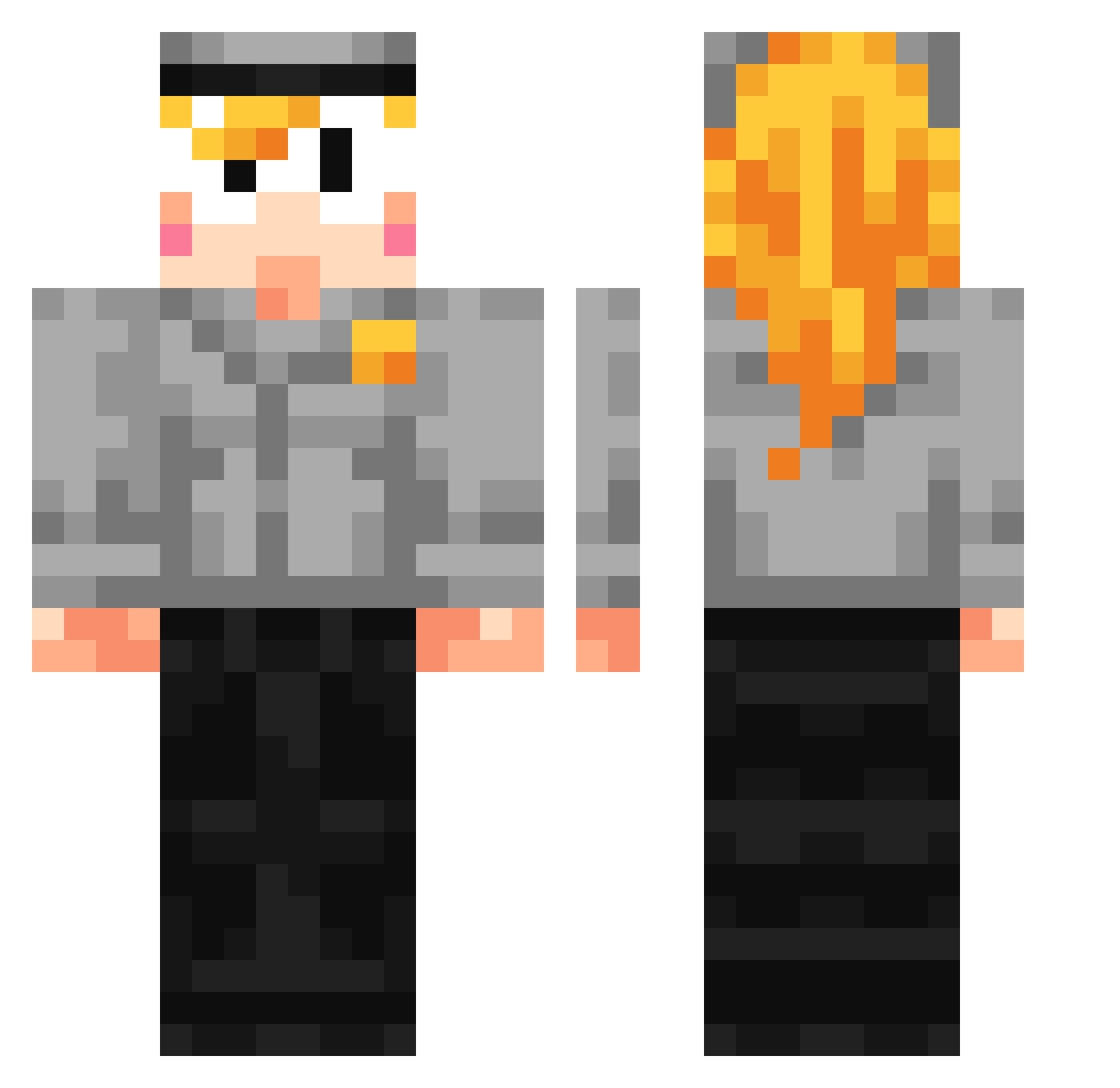 Tiiiiiiiiiiiiiin Minecraft skin, front and back view