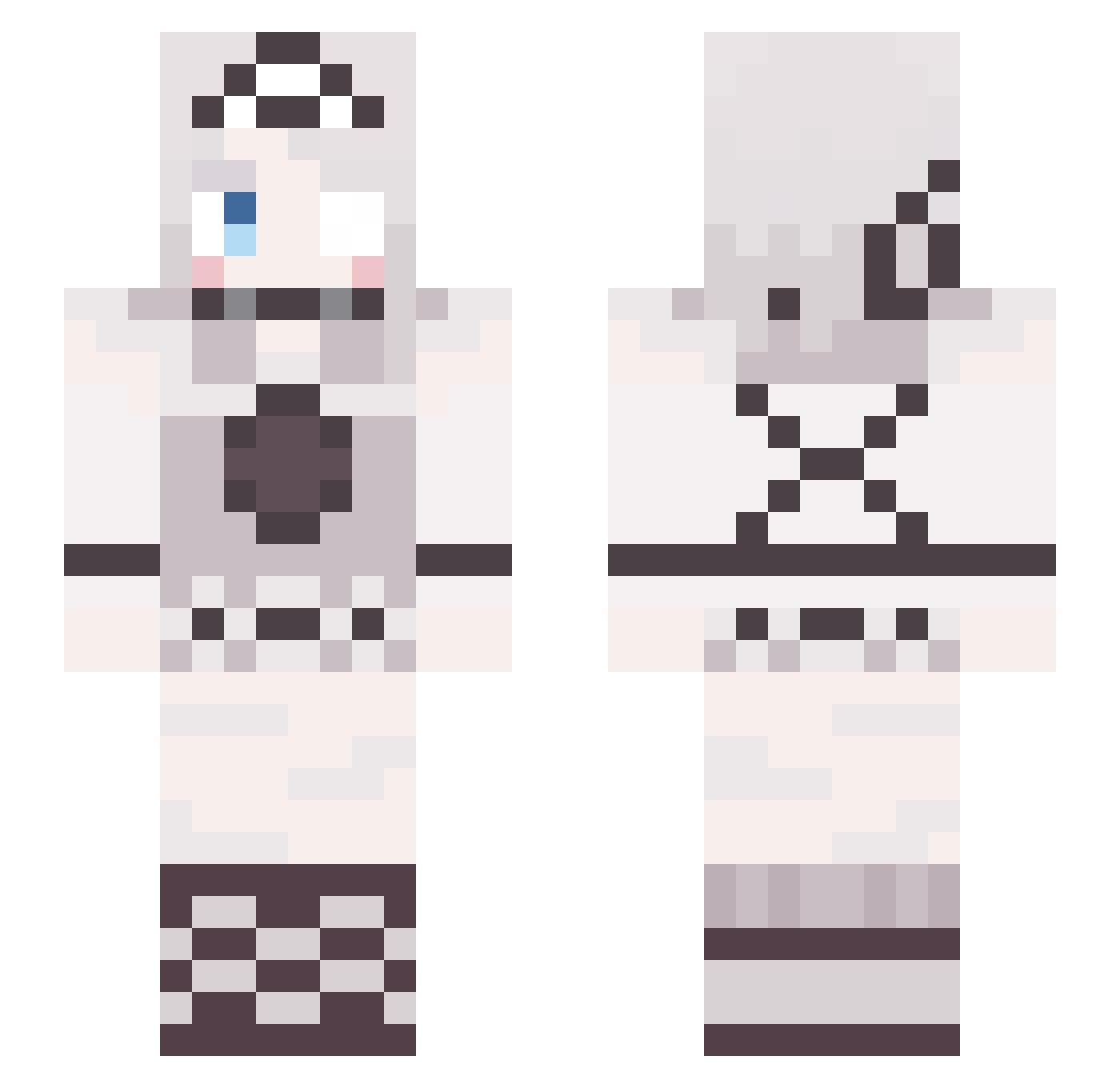 MarshMallow134 Minecraft skin, front and back view