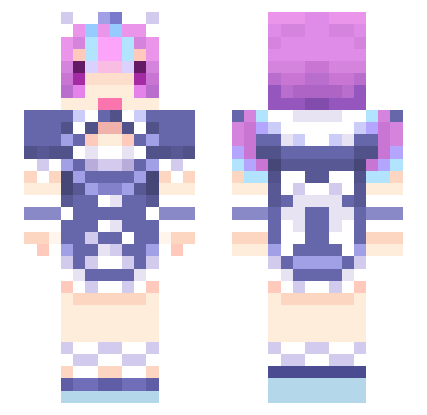 MaroWeeb Minecraft skin, front and back view
