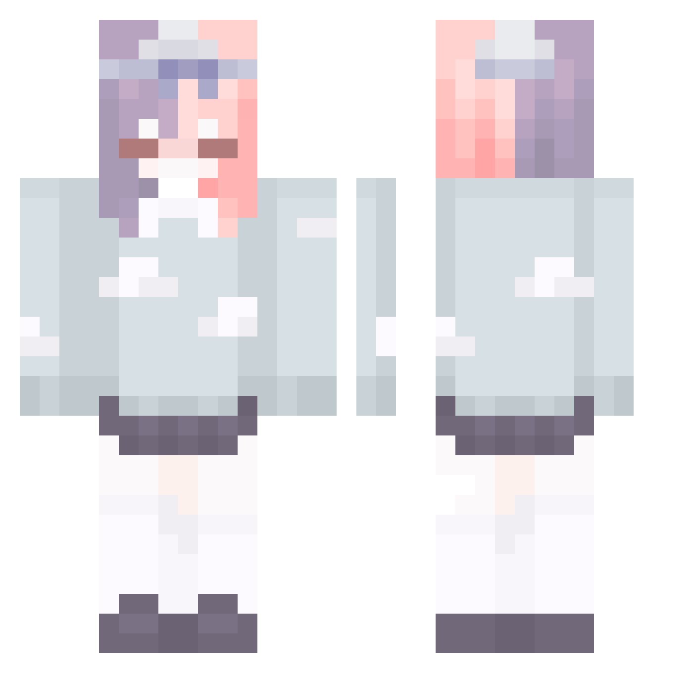 tokyuh Minecraft skin, front and back view