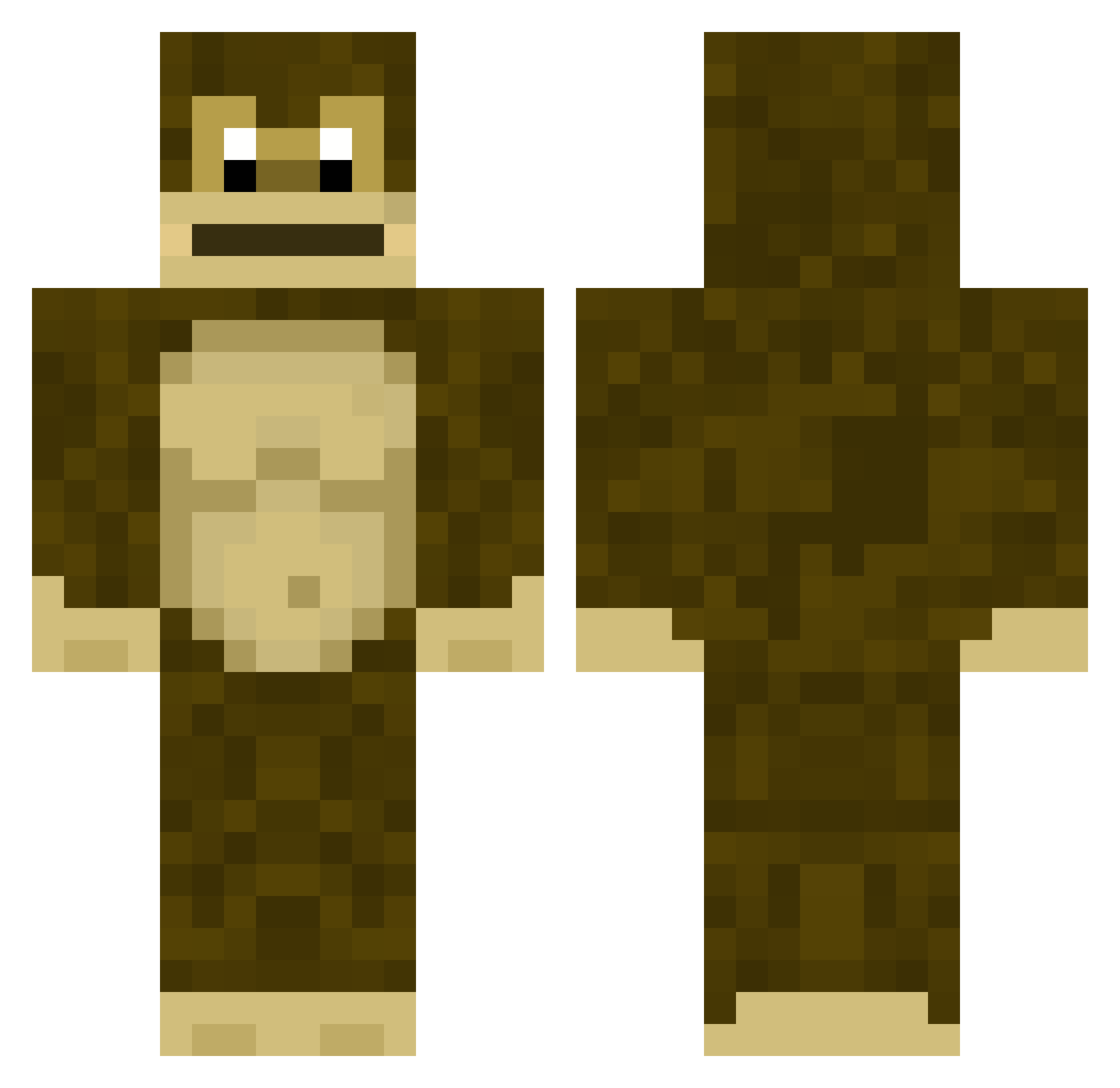 BamboozlE Minecraft skin, front and back view