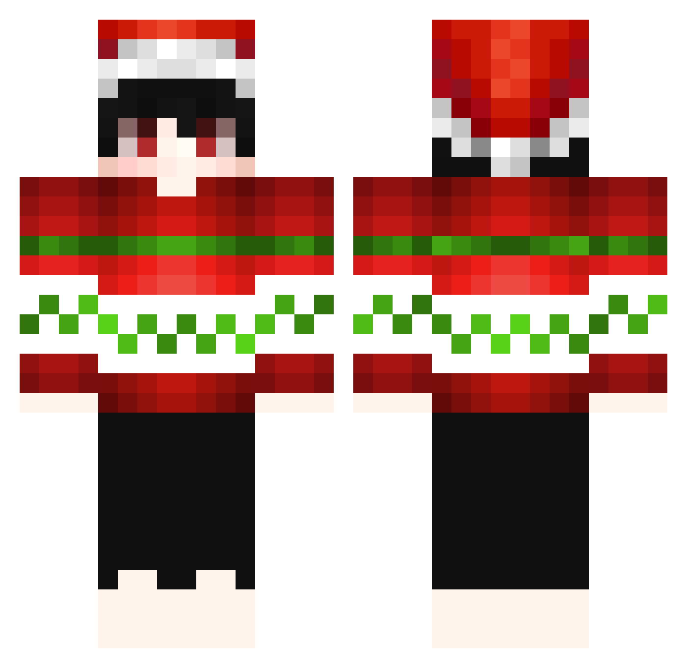 Tacong Minecraft skin, front and back view