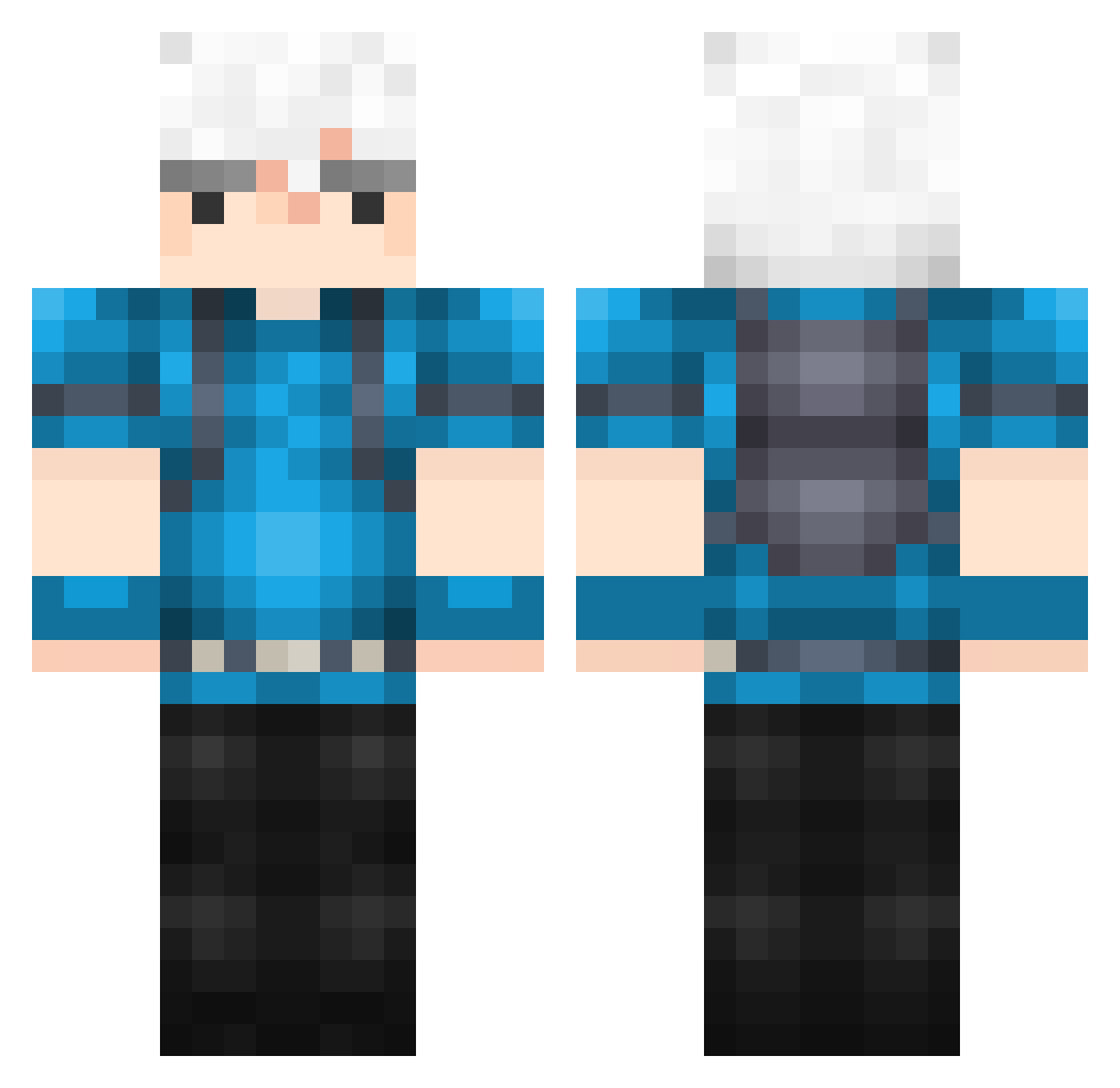 ReaperV Minecraft skin, front and back view