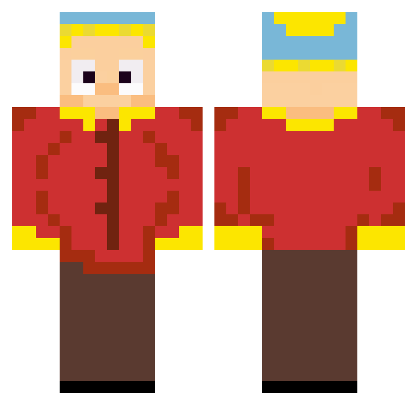 Jaster_123 Minecraft skin, front and back view